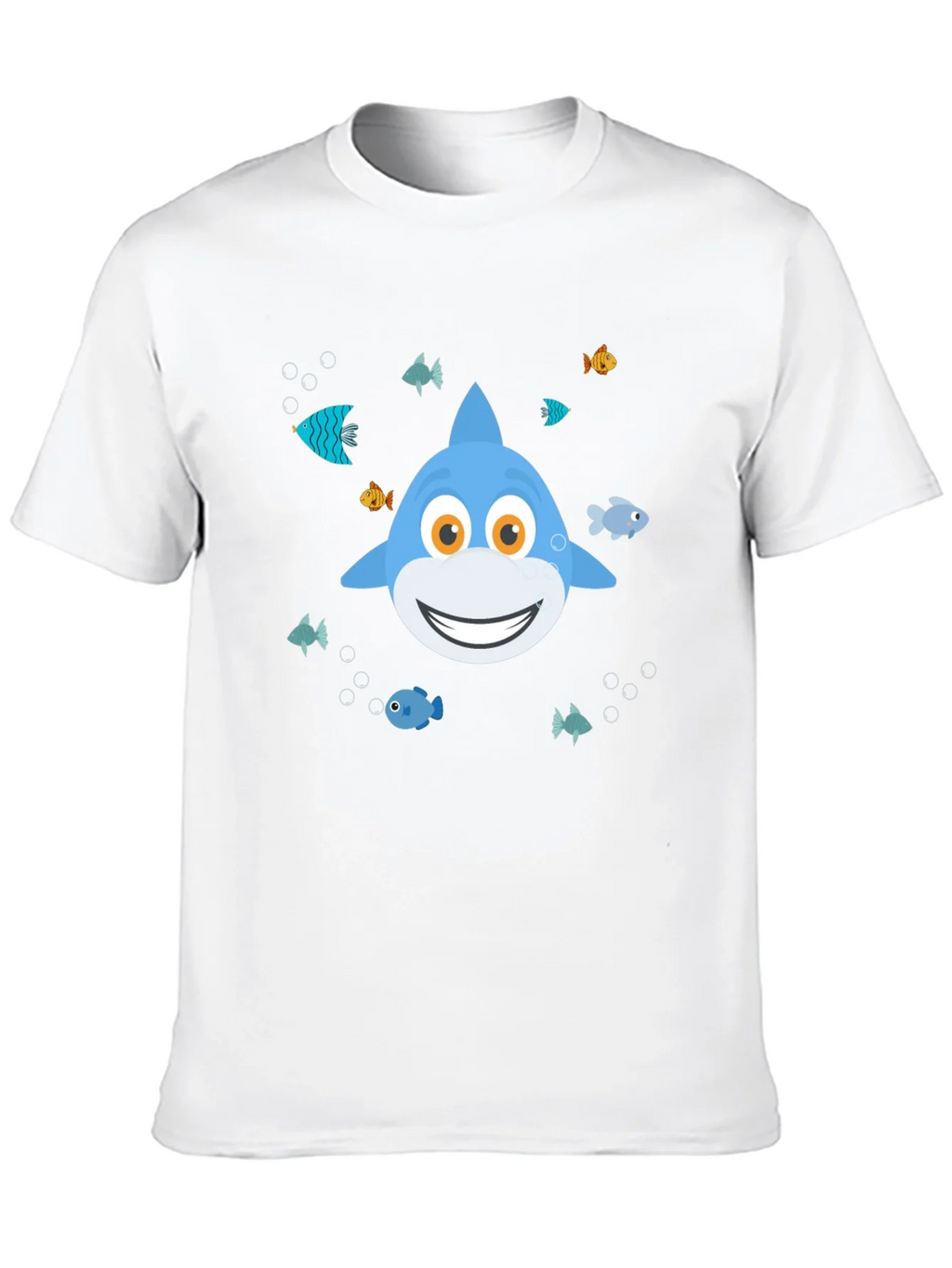 Cute Cartoon Shark Graphic T-Shirt - Black product image 9
