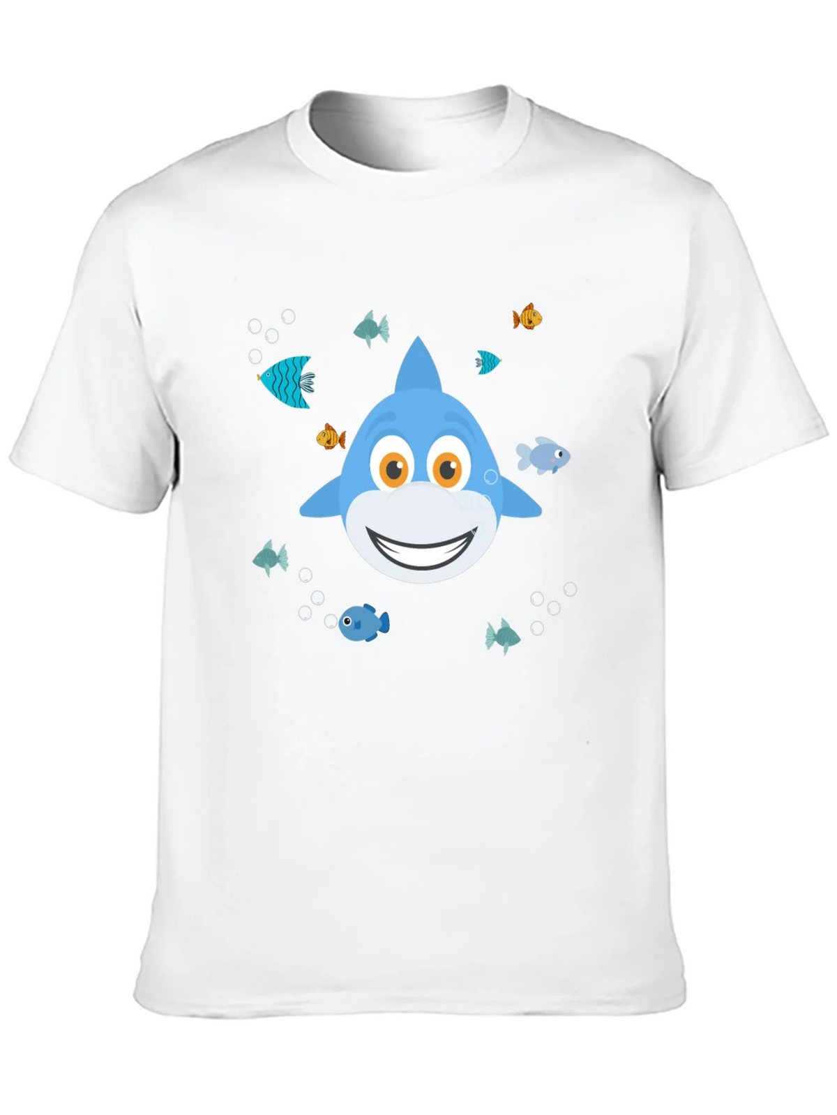 Cute Cartoon Shark Graphic T-Shirt - Black product image 9