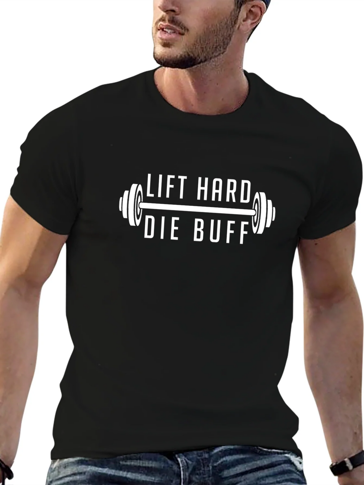 Lift Hard Die Buff Black T-Shirt - Gym Motivation product image 6