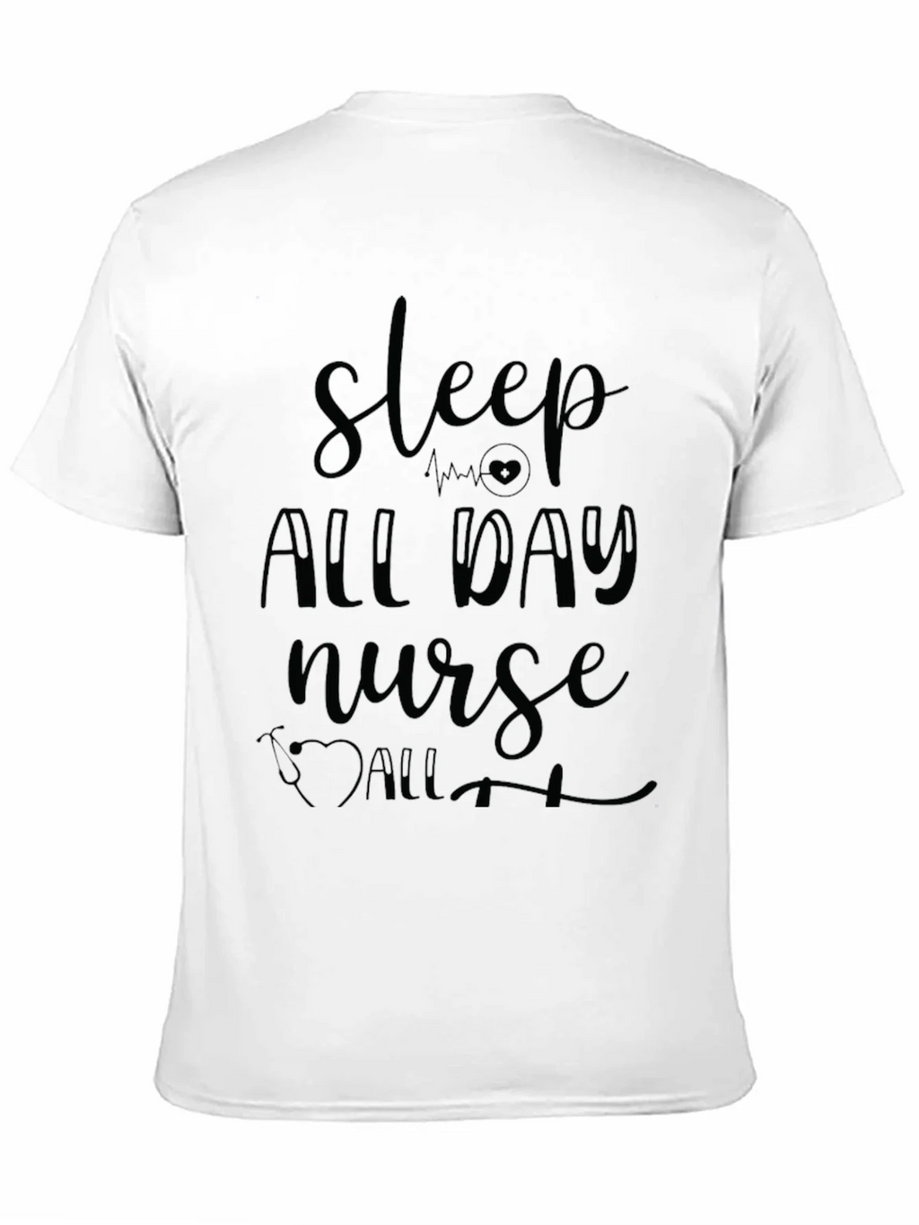 Sleep All Day Nurse Graphic Tee - Black product image 10