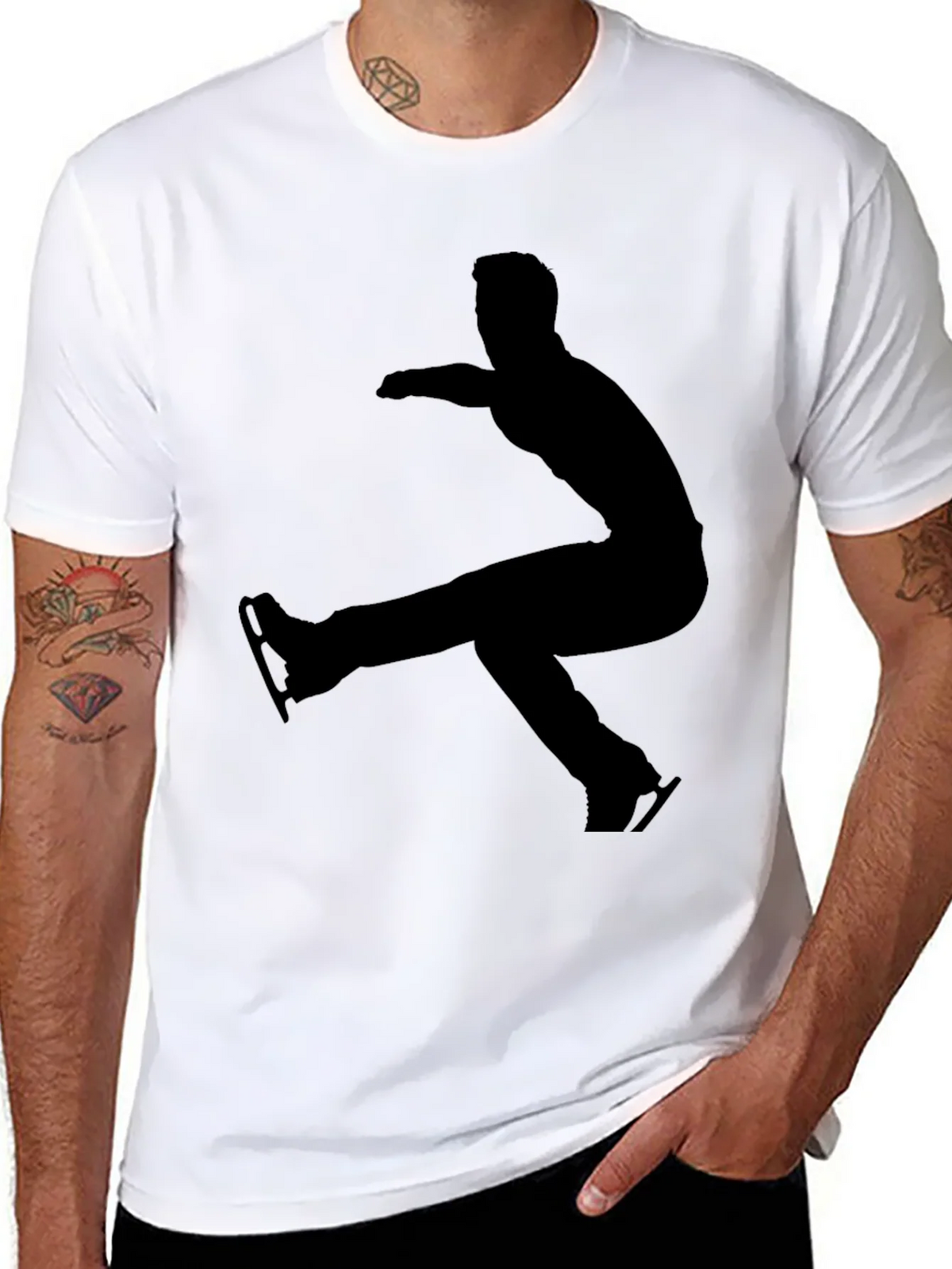 Ice Skater Silhouette T-Shirt - Black product image 5