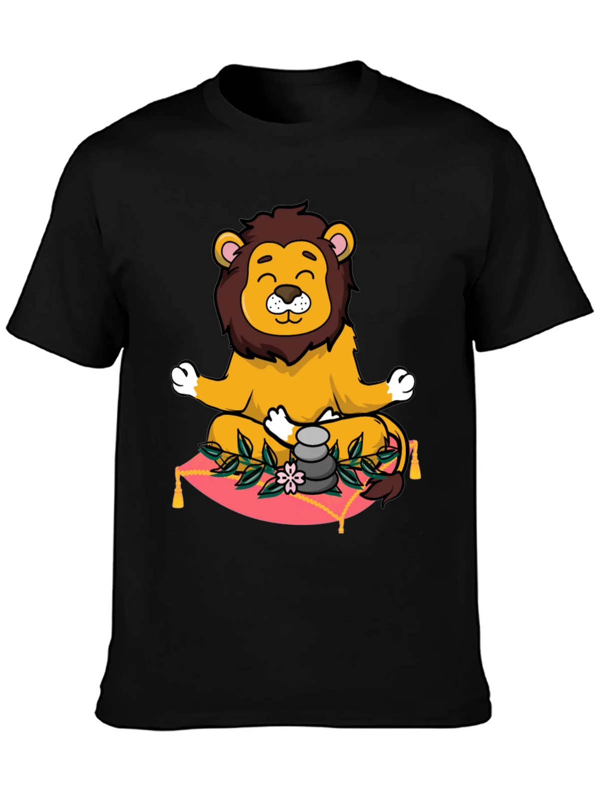 Zen Lion Meditation Graphic Tee product image 3
