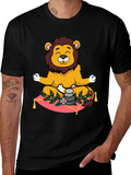 Zen Lion Meditation Graphic Tee product image 1