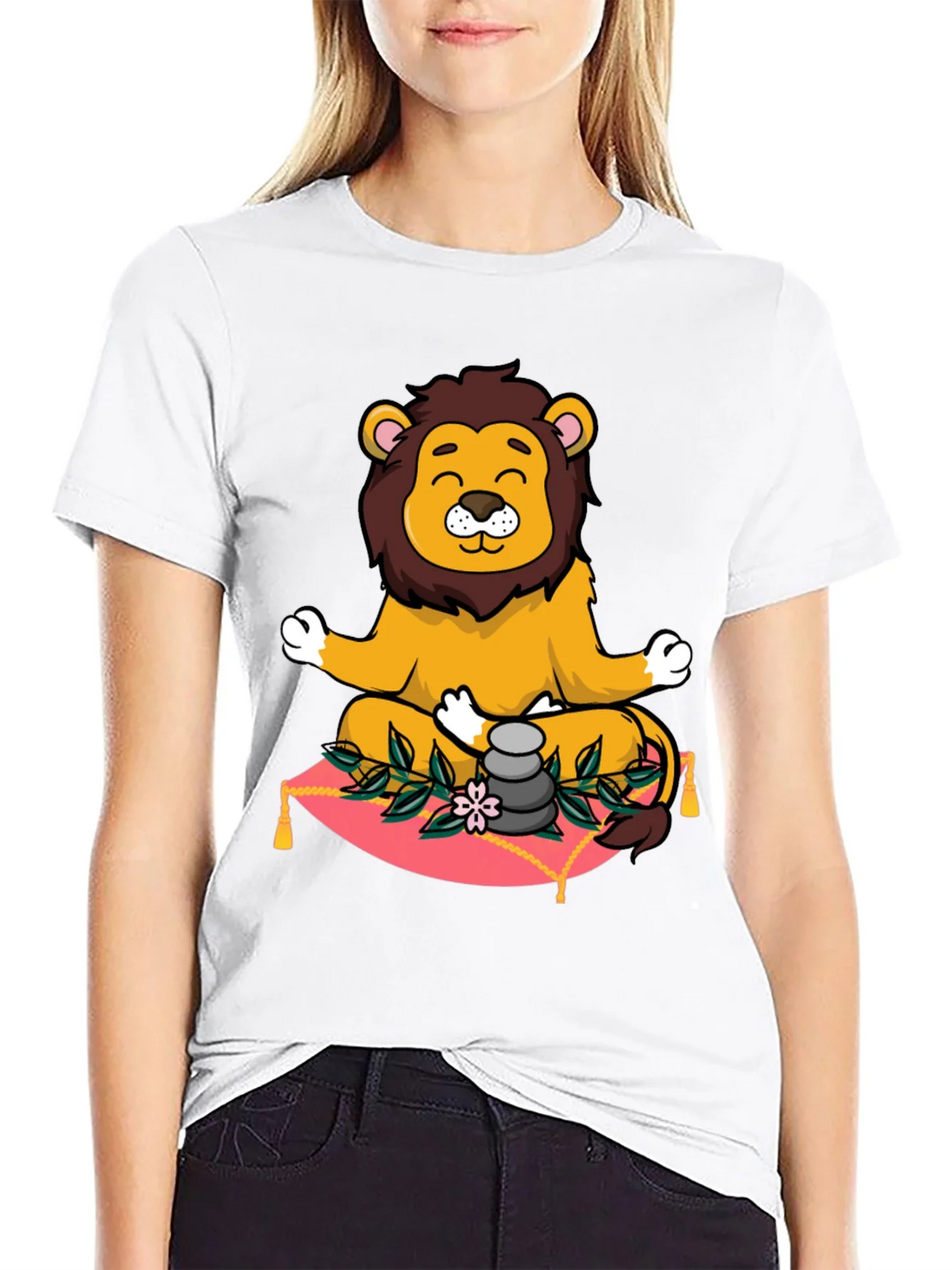 Zen Lion Meditation Graphic Tee product image 8