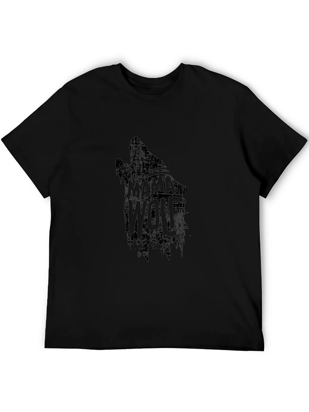 Mama Wolf Graphic Tee - Black Cotton T-Shirt product image 5