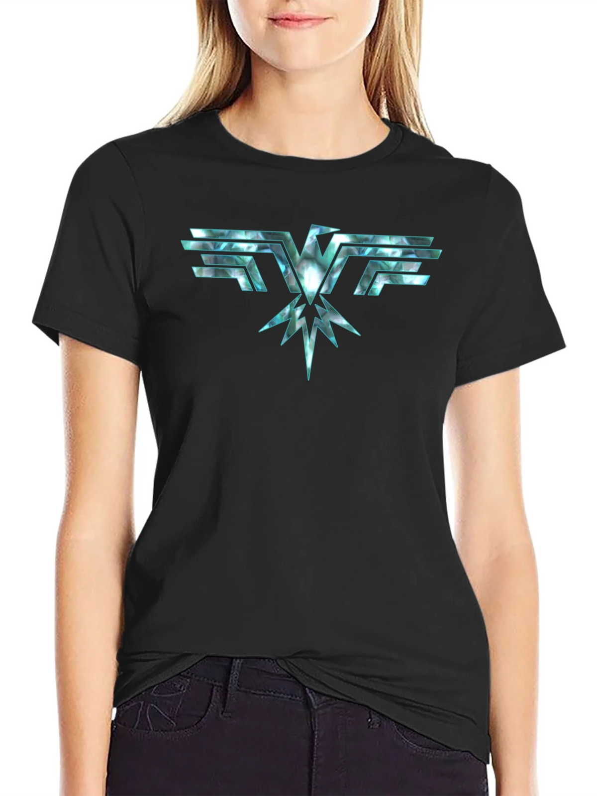 Abstract Eagle Graphic Black T-Shirt product image 2