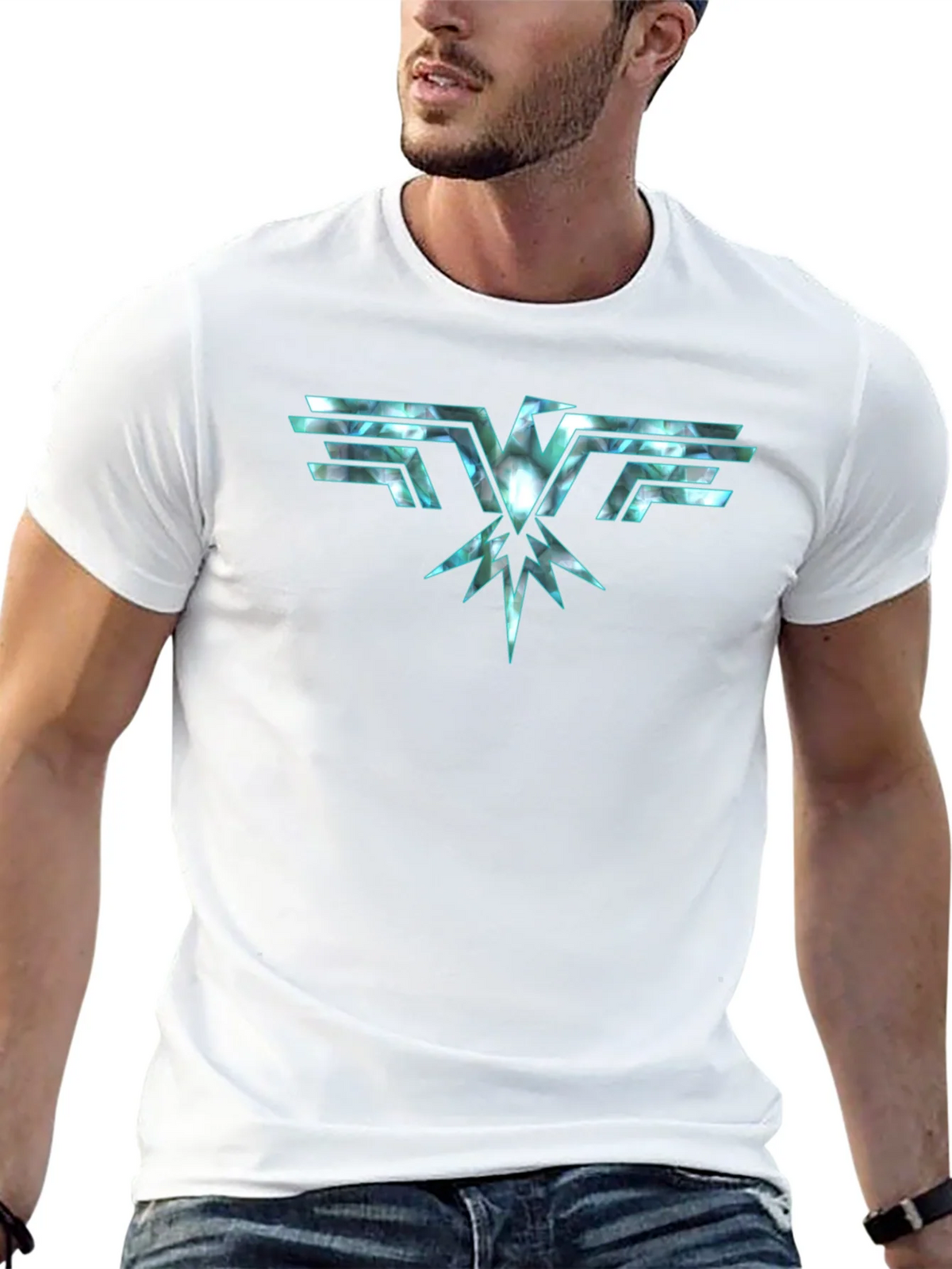 Abstract Eagle Graphic Black T-Shirt product image 7