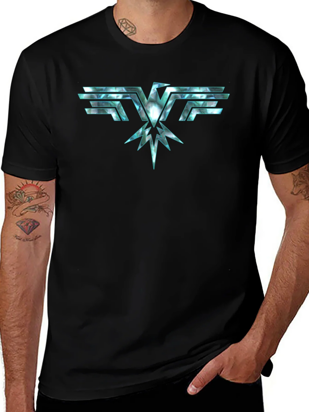 Abstract Eagle Graphic Black T-Shirt product image 1
