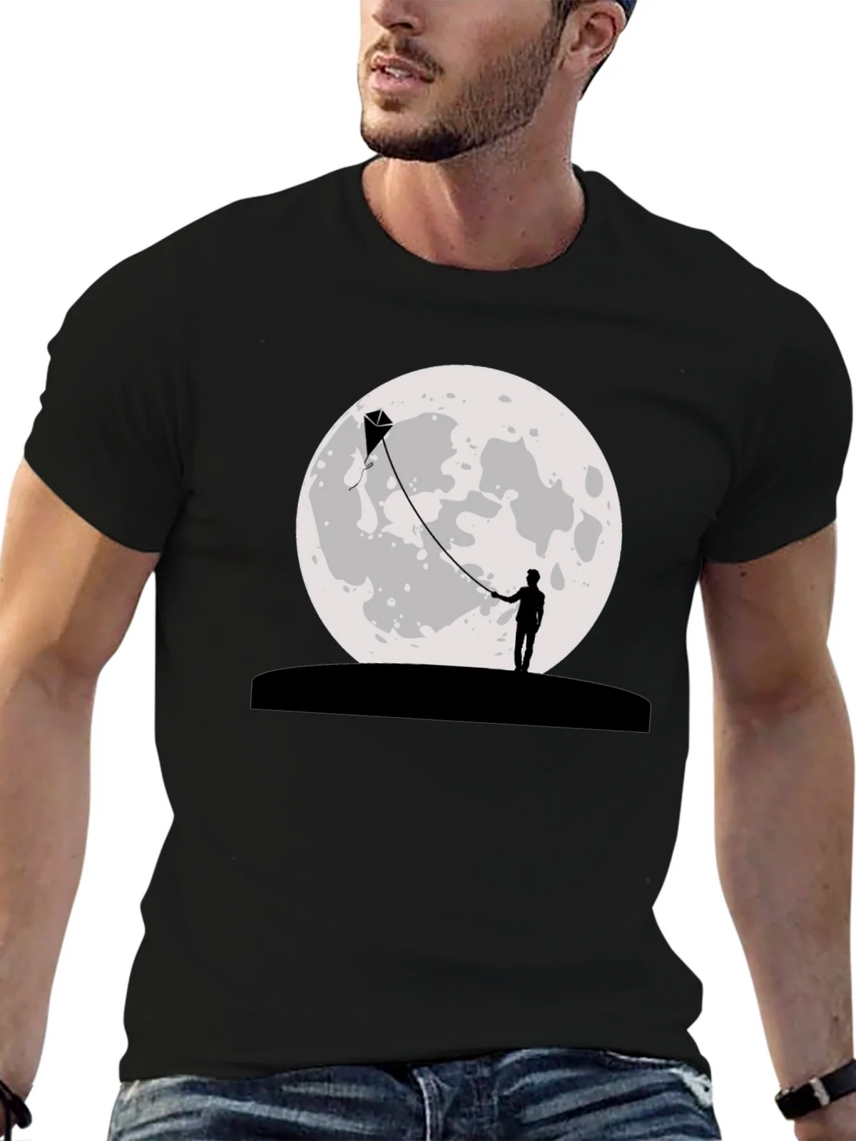 Moon Kite Black T-Shirt product image 6