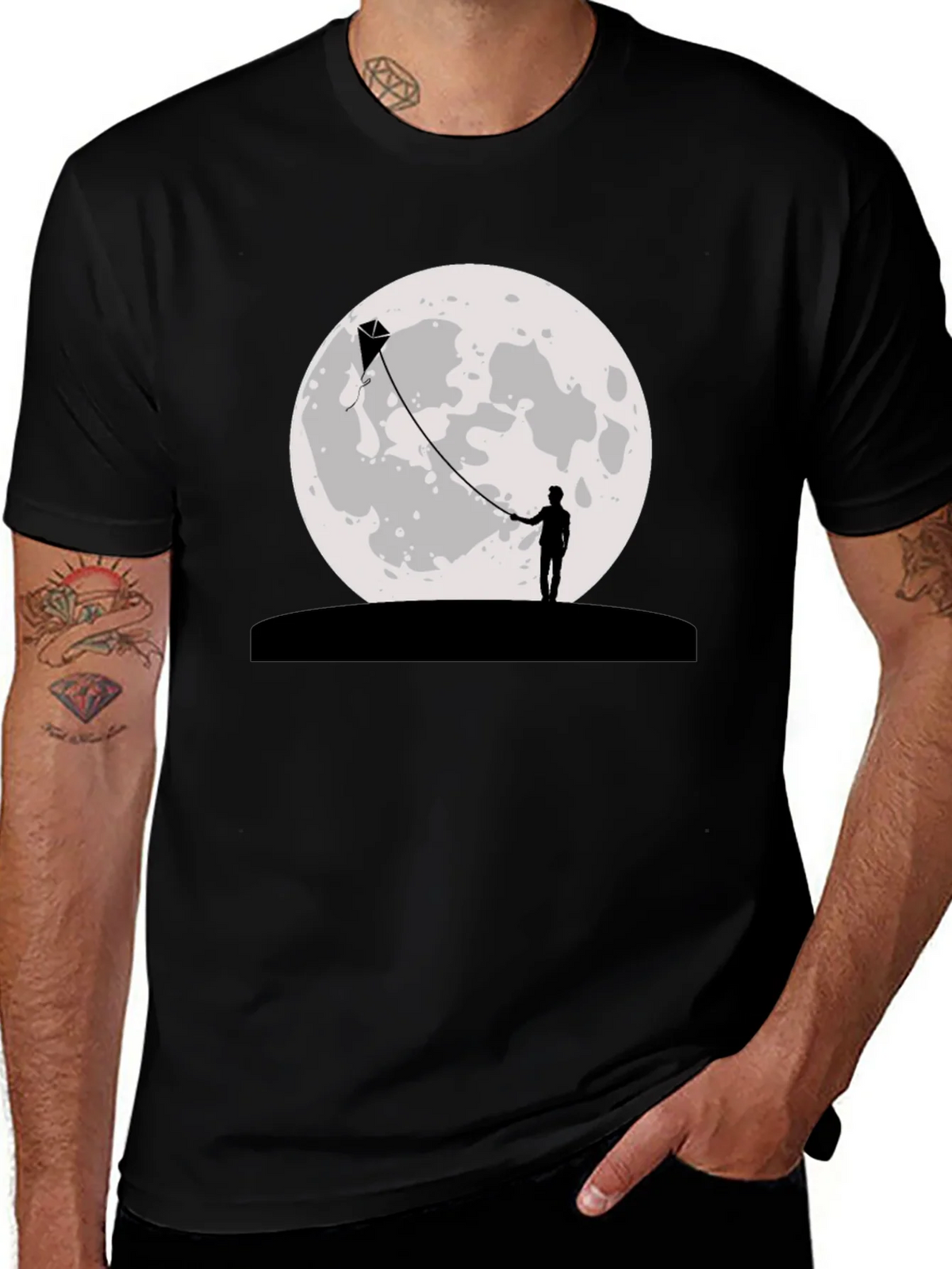 Moon Kite Black T-Shirt product image 1