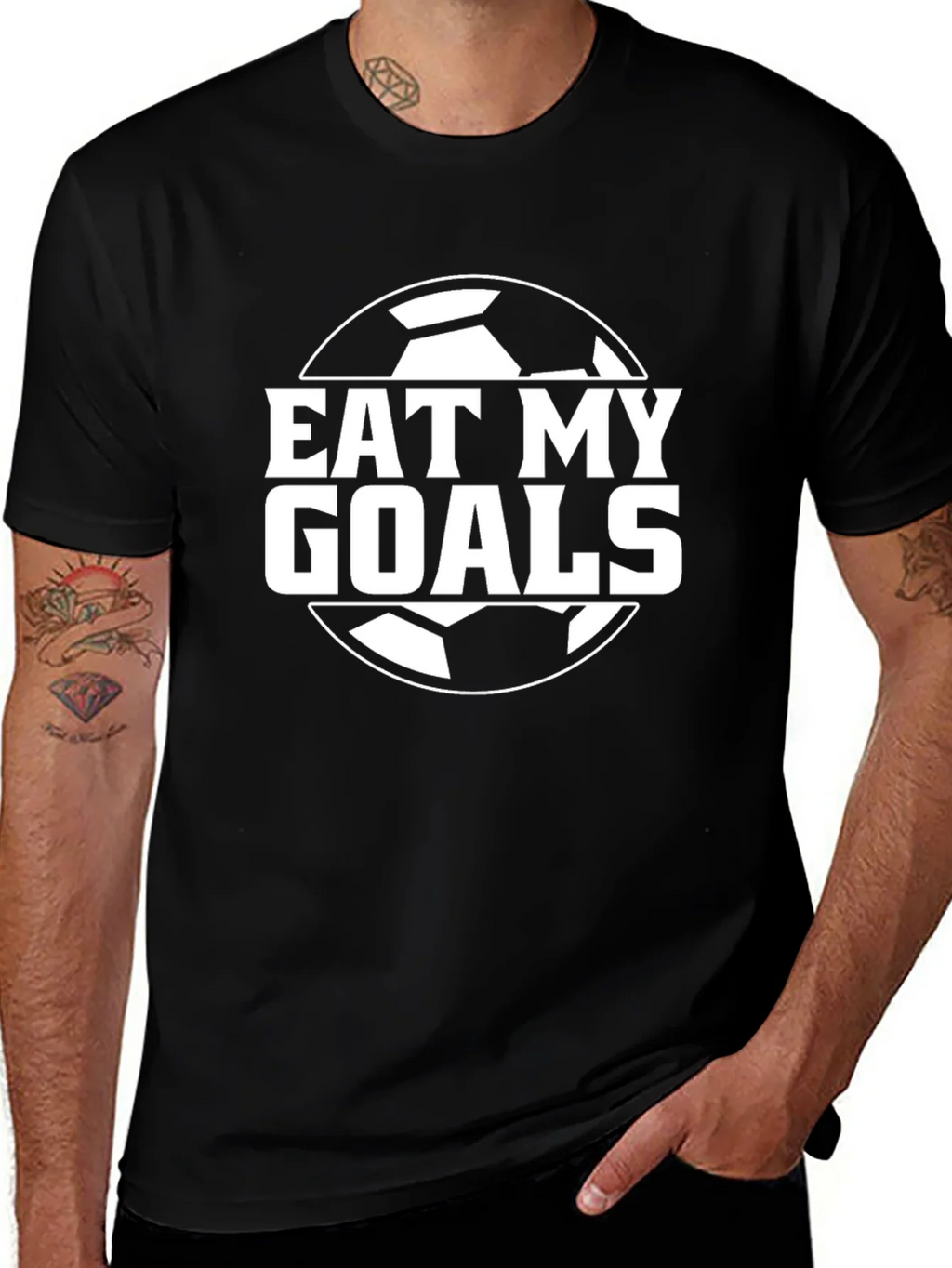 Eat My Goals Soccer T-Shirt - Black Graphic Tee product image 1