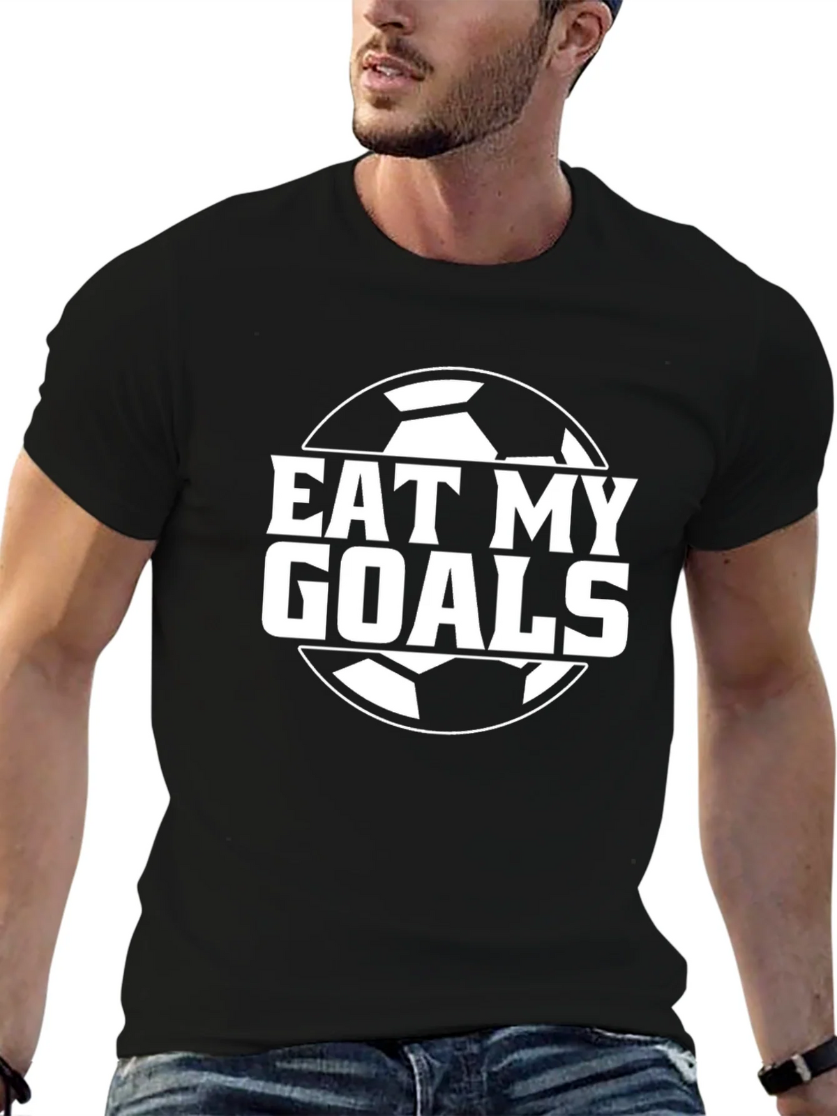 Eat My Goals Soccer T-Shirt - Black Graphic Tee product image 6