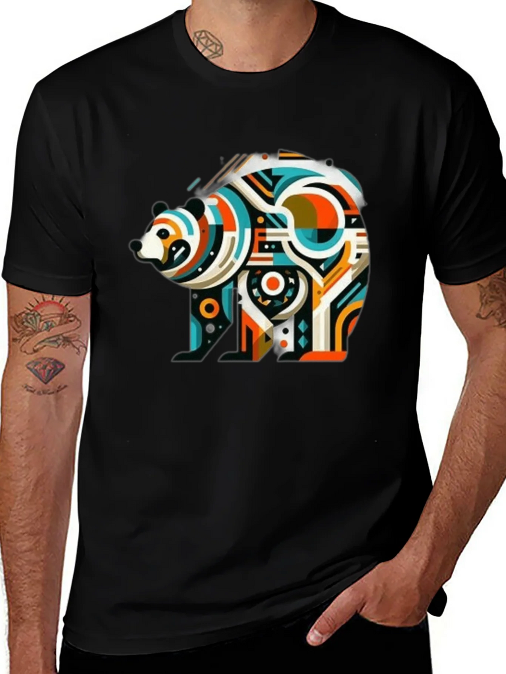 Abstract Bear Graphic Tee - Mens Black T-Shirt product image 1