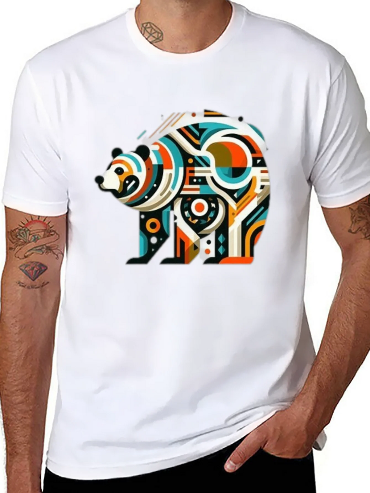 Abstract Bear Graphic Tee - Mens Black T-Shirt product image 7