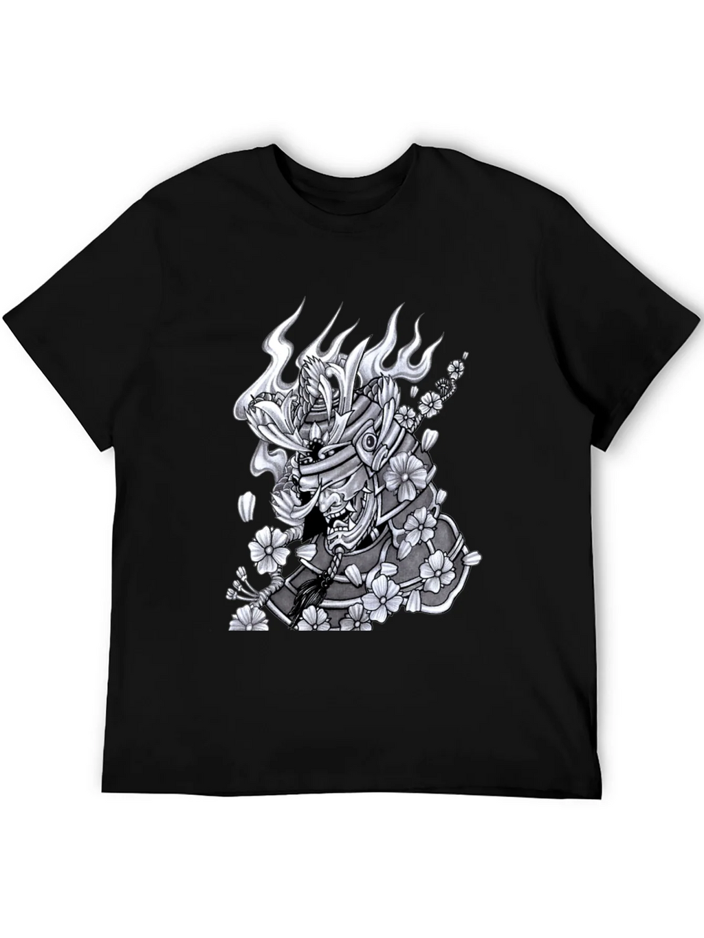 Samurai Mask Graphic Tee - Unique Japanese-Inspired Design product image 1