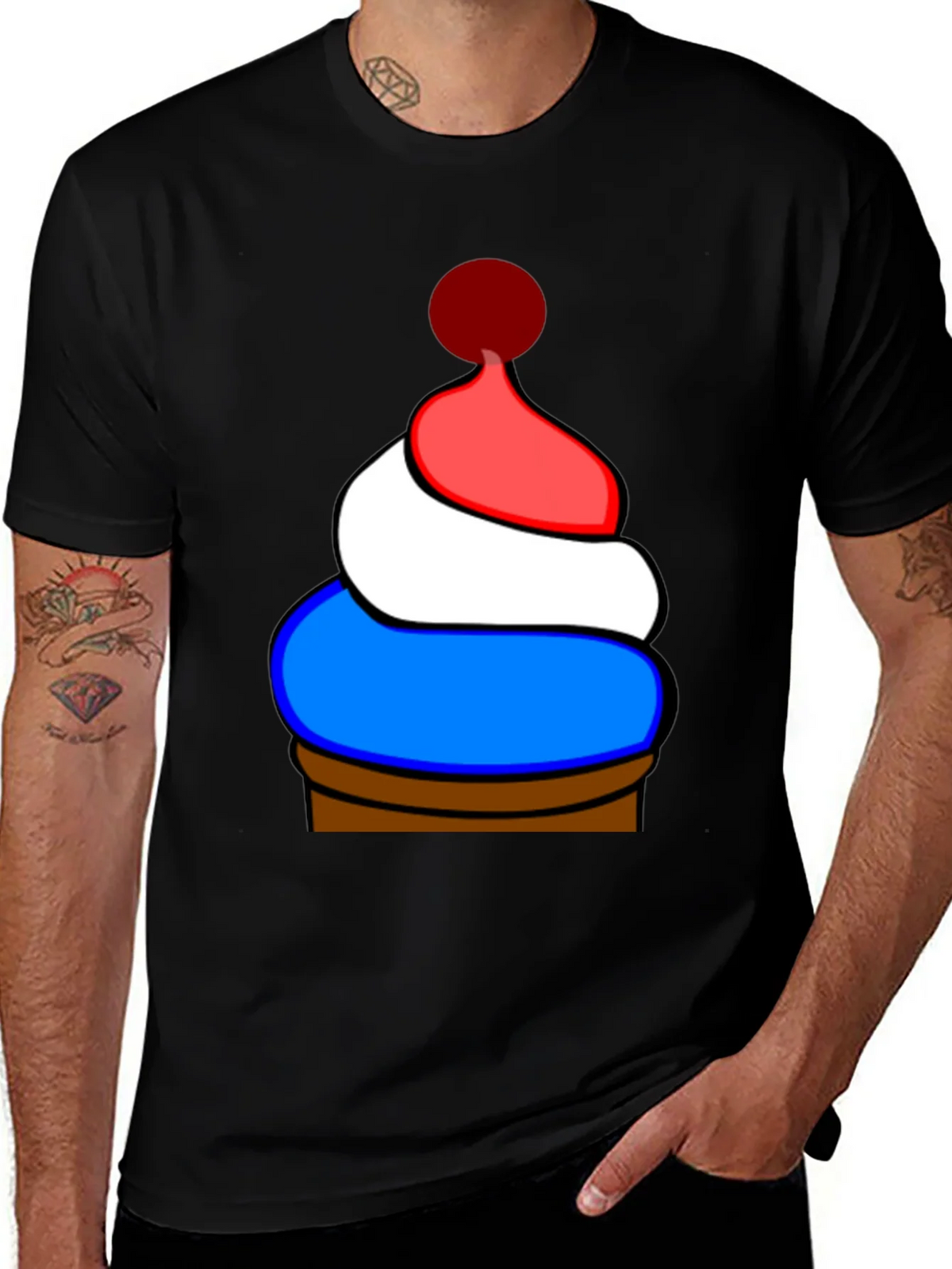 Novelty Patriotic Cupcake T-Shirt product image 1