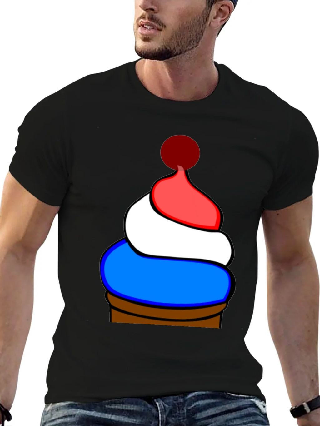 Novelty Patriotic Cupcake T-Shirt product image 4
