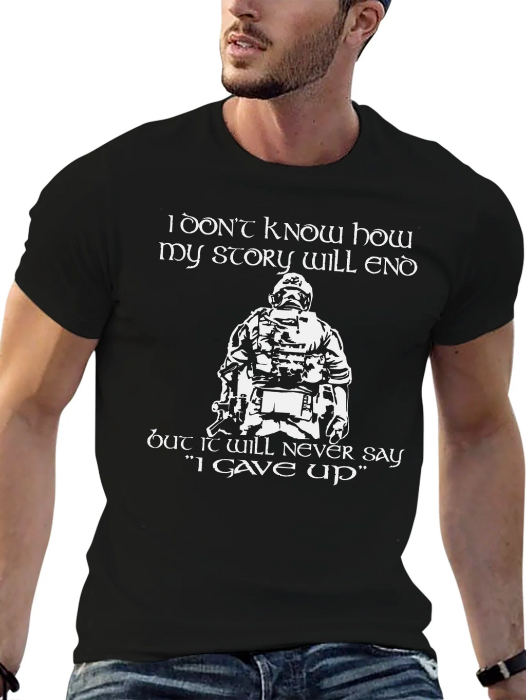Never Give Up Graphic Tee - Black product image 6