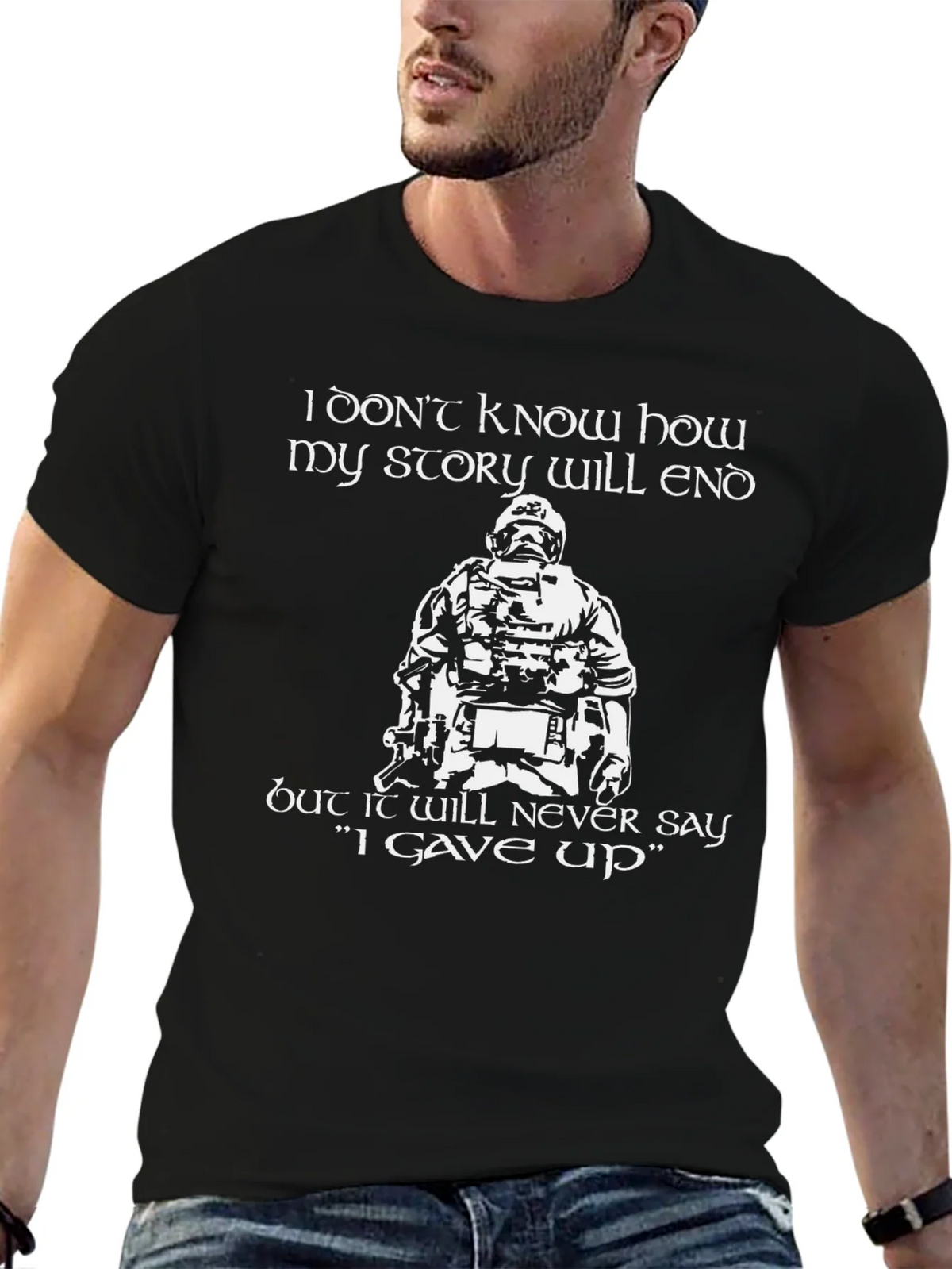 Never Give Up Graphic Tee - Black product image 6