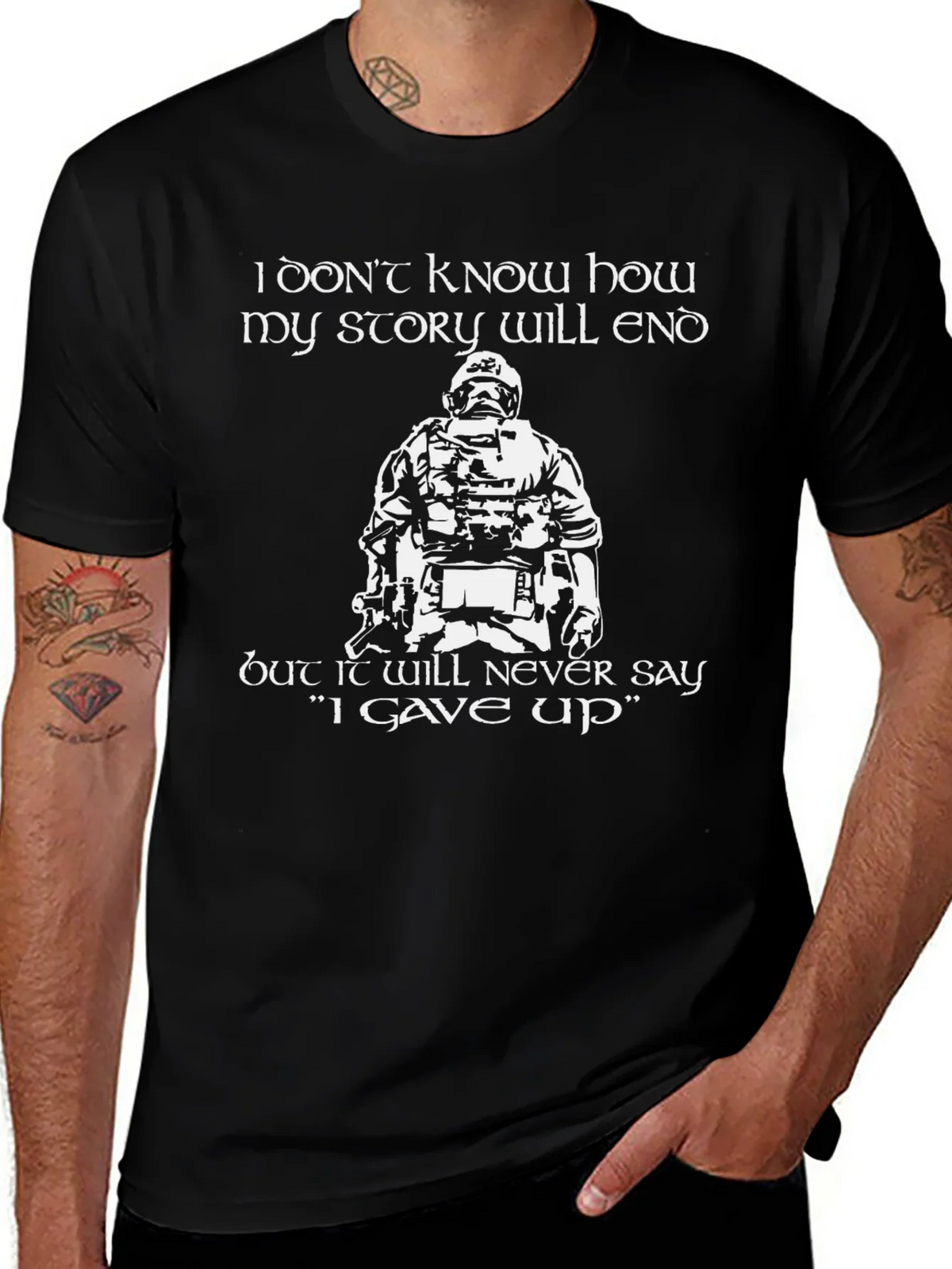 Never Give Up Graphic Tee - Black product image 1
