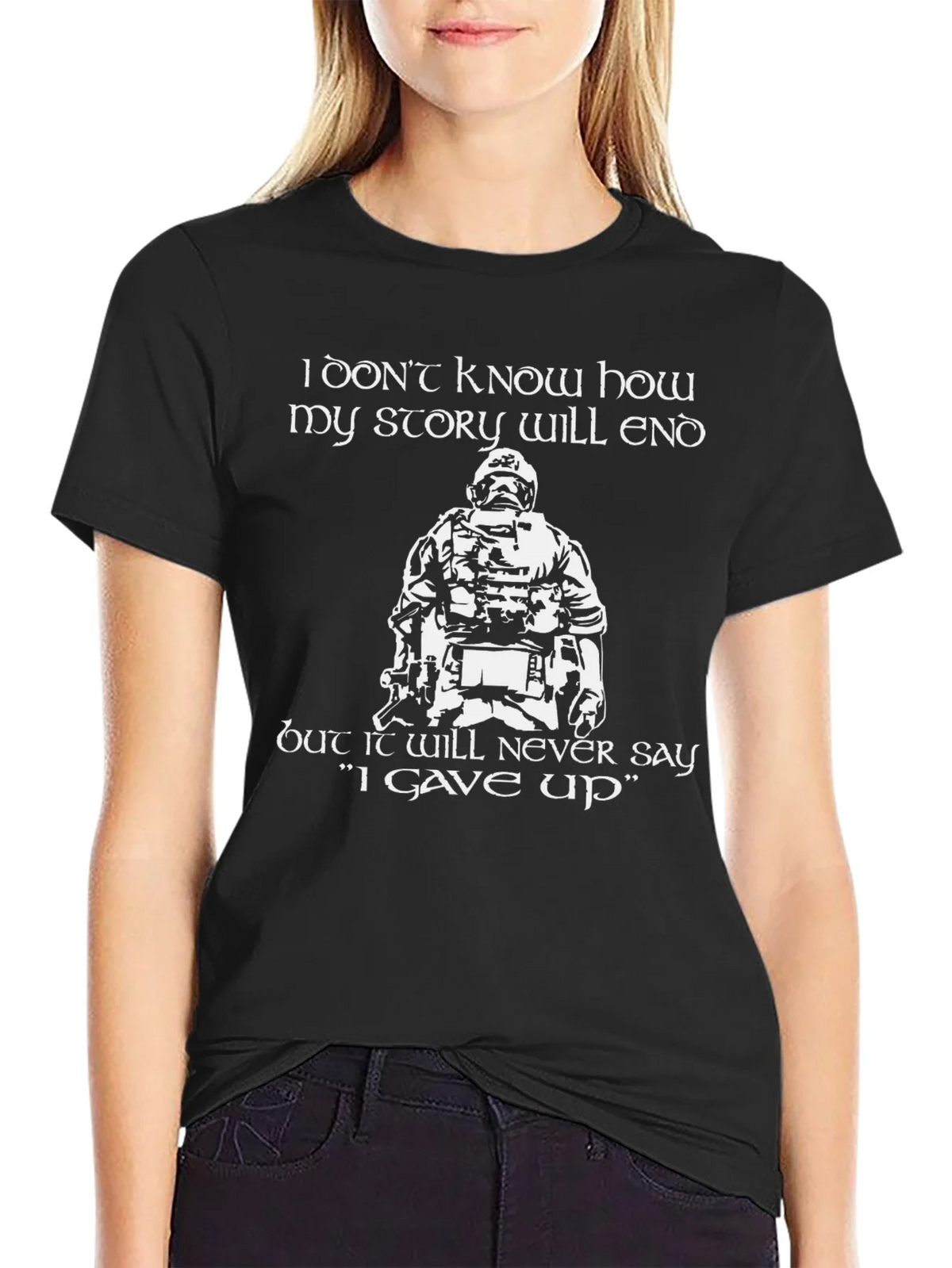 Never Give Up Graphic Tee - Black product image 2
