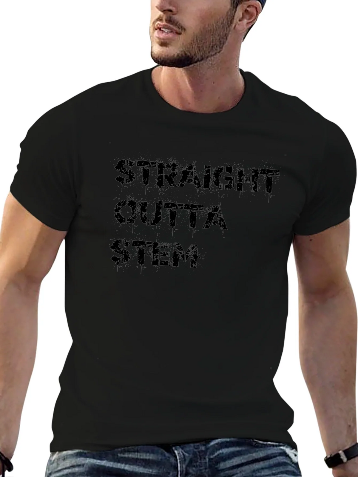 Straight Outta STEM Black T-Shirt product image 3