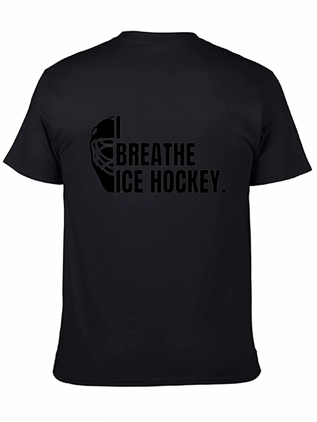 I Breathe Ice Hockey Black Graphic Tee Shirt product image 2
