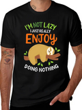 Lazy Sloth Graphic Tee - Enjoy Doing Nothing! product image 1