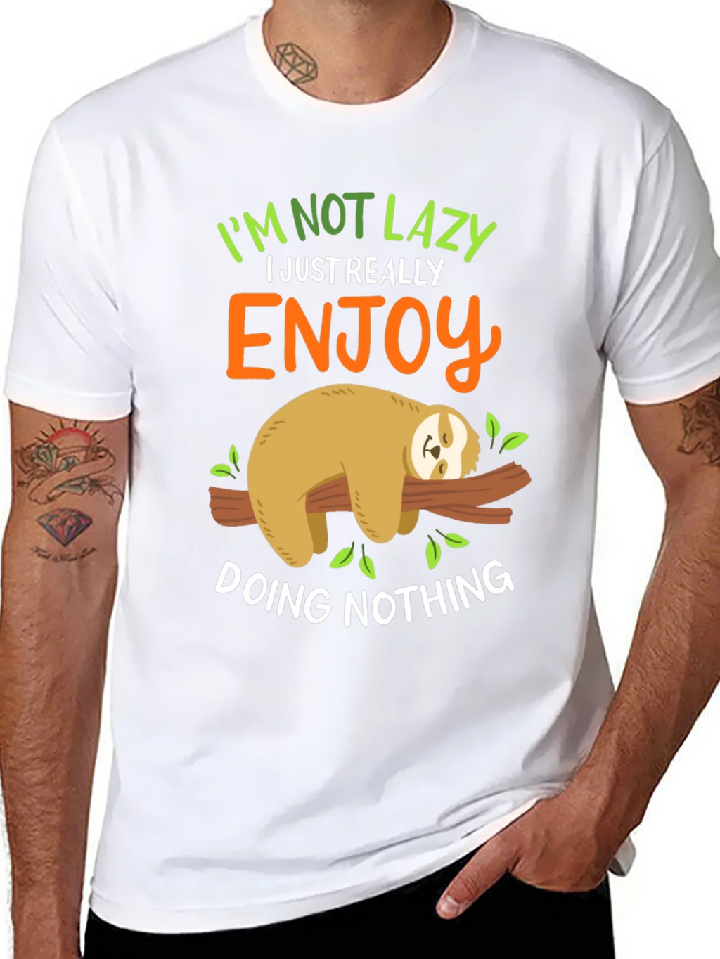 Lazy Sloth Graphic Tee - Enjoy Doing Nothing! product image 5