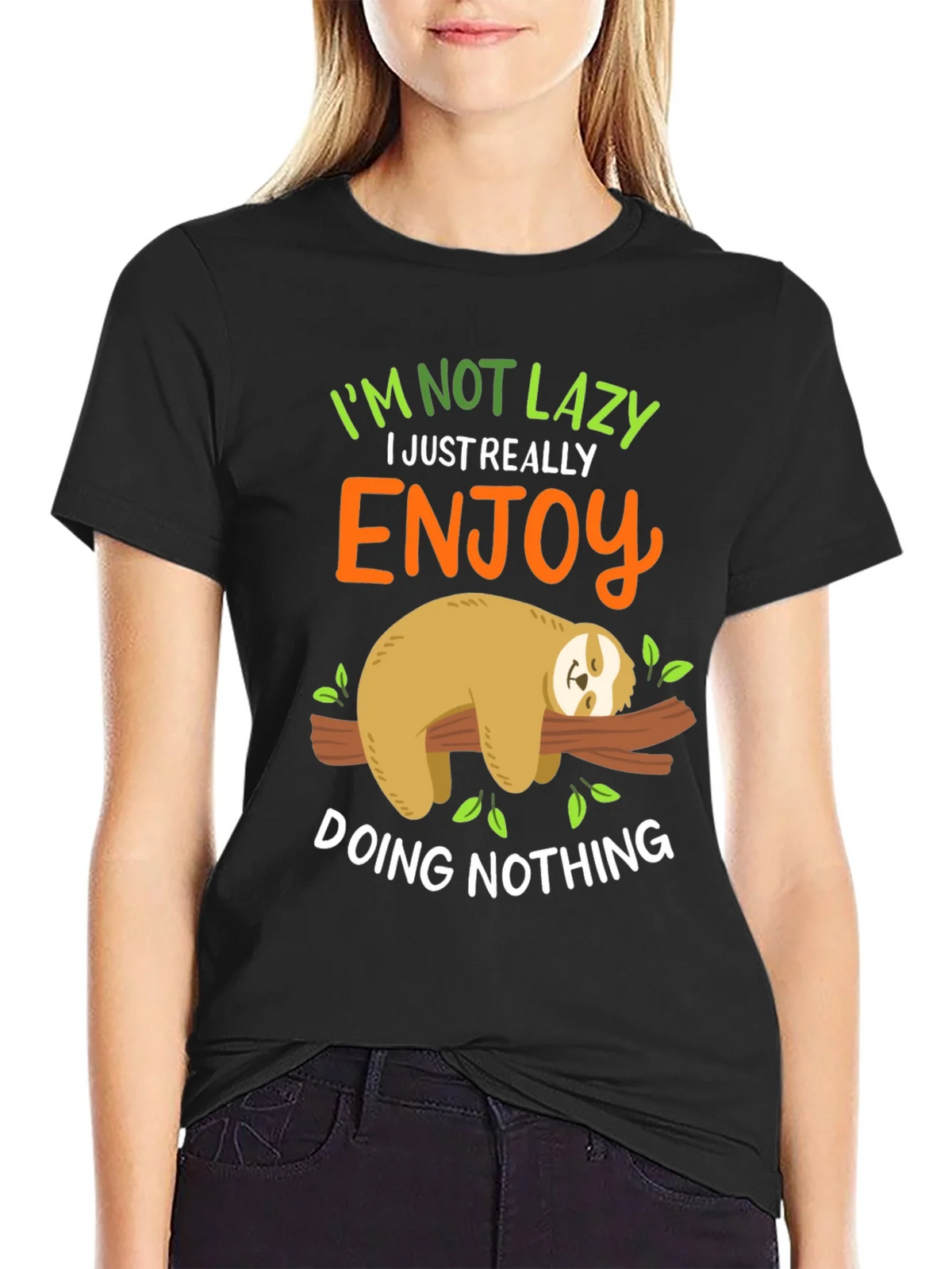 Lazy Sloth Graphic Tee - Enjoy Doing Nothing! product image 2