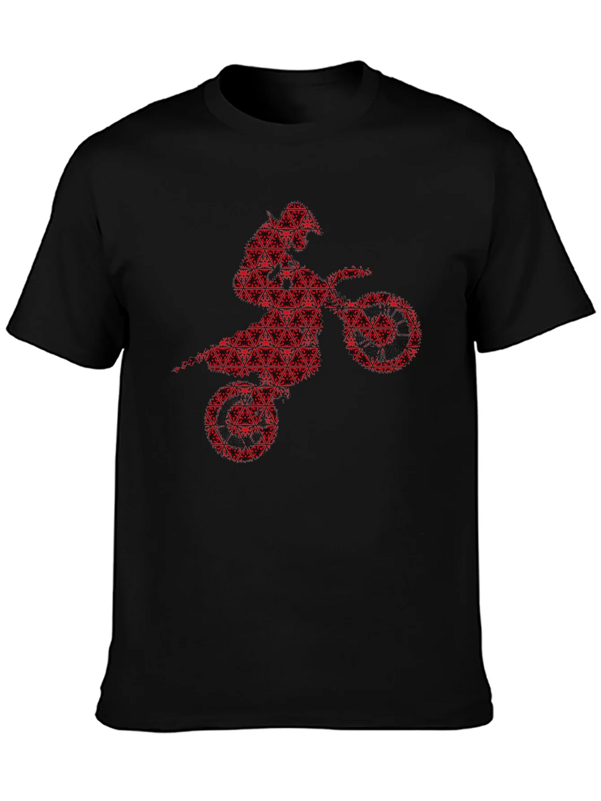 Red Motorcross Rider Black T-Shirt product image 2