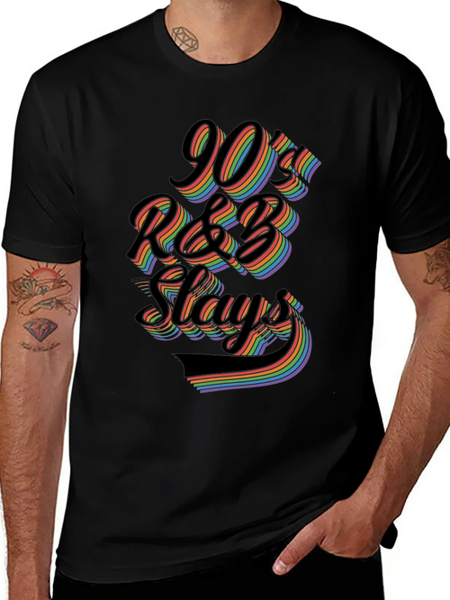90s R&B Slays T-Shirt - Retro Rainbow Graphic Tee product image 1