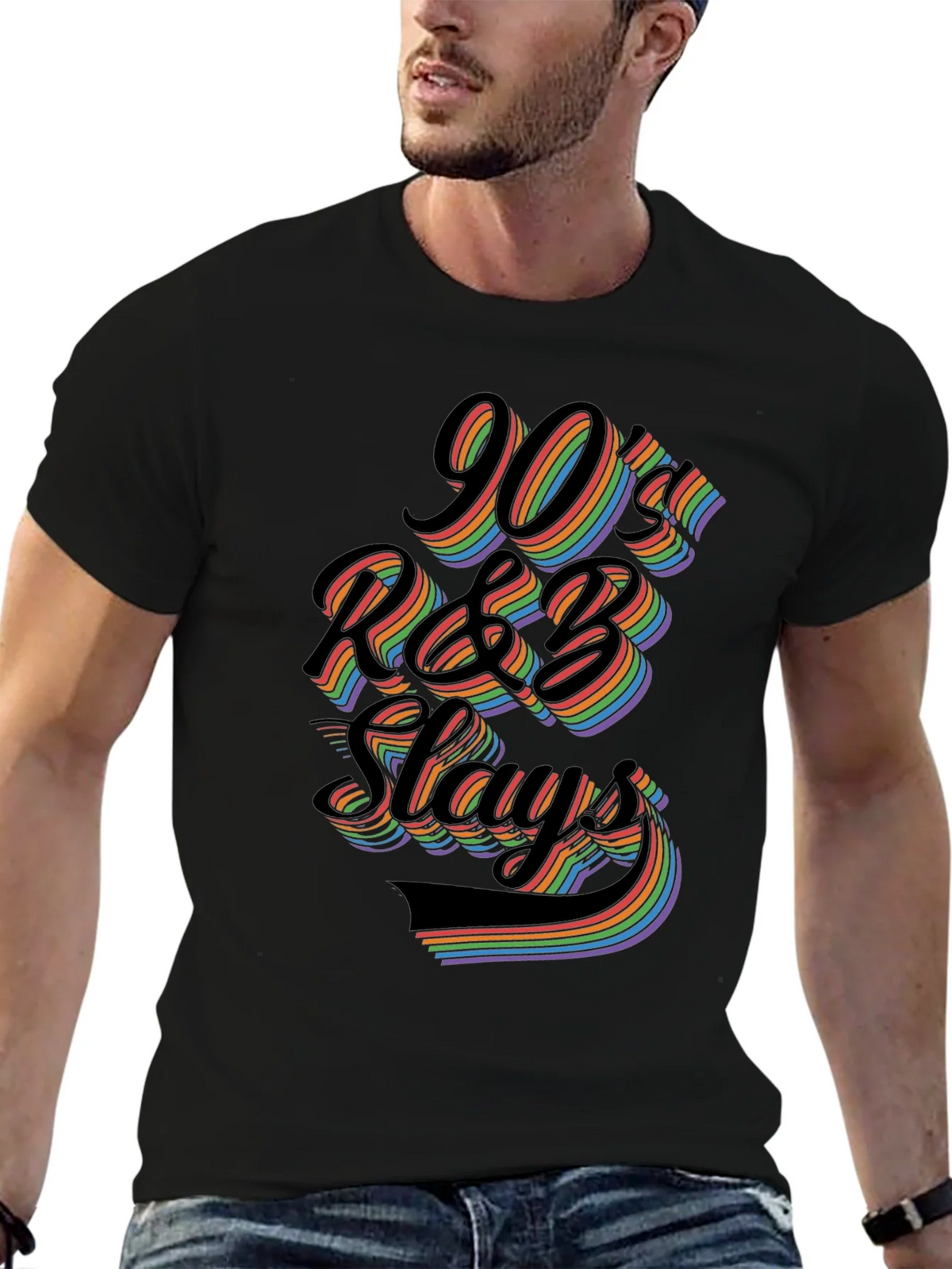 90s R&B Slays T-Shirt - Retro Rainbow Graphic Tee product image 6