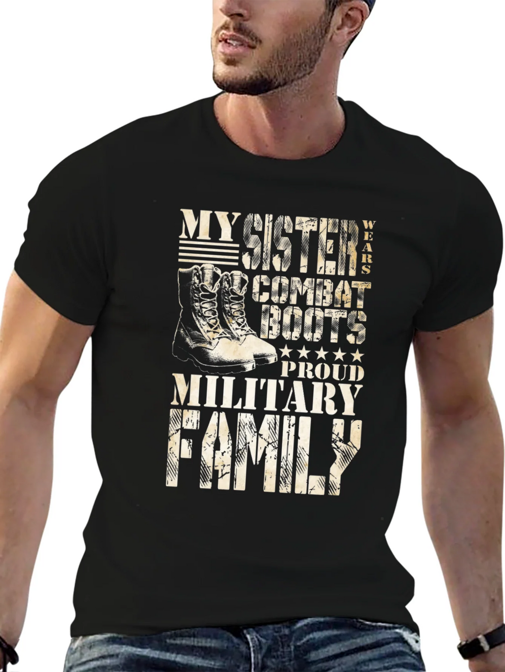 Military Family Sister Combat Boots T-Shirt product image 6
