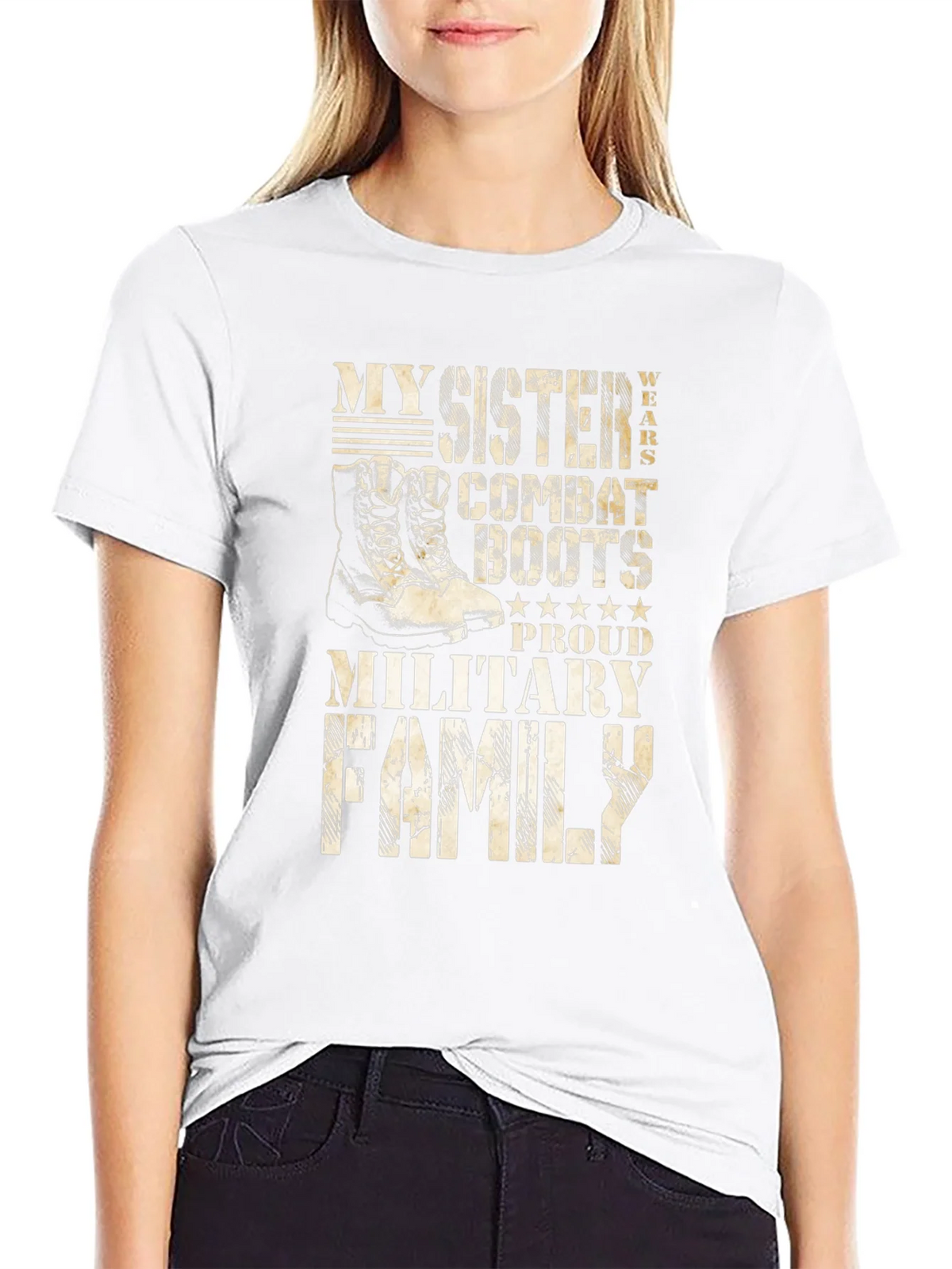 Military Family Sister Combat Boots T-Shirt product image 8