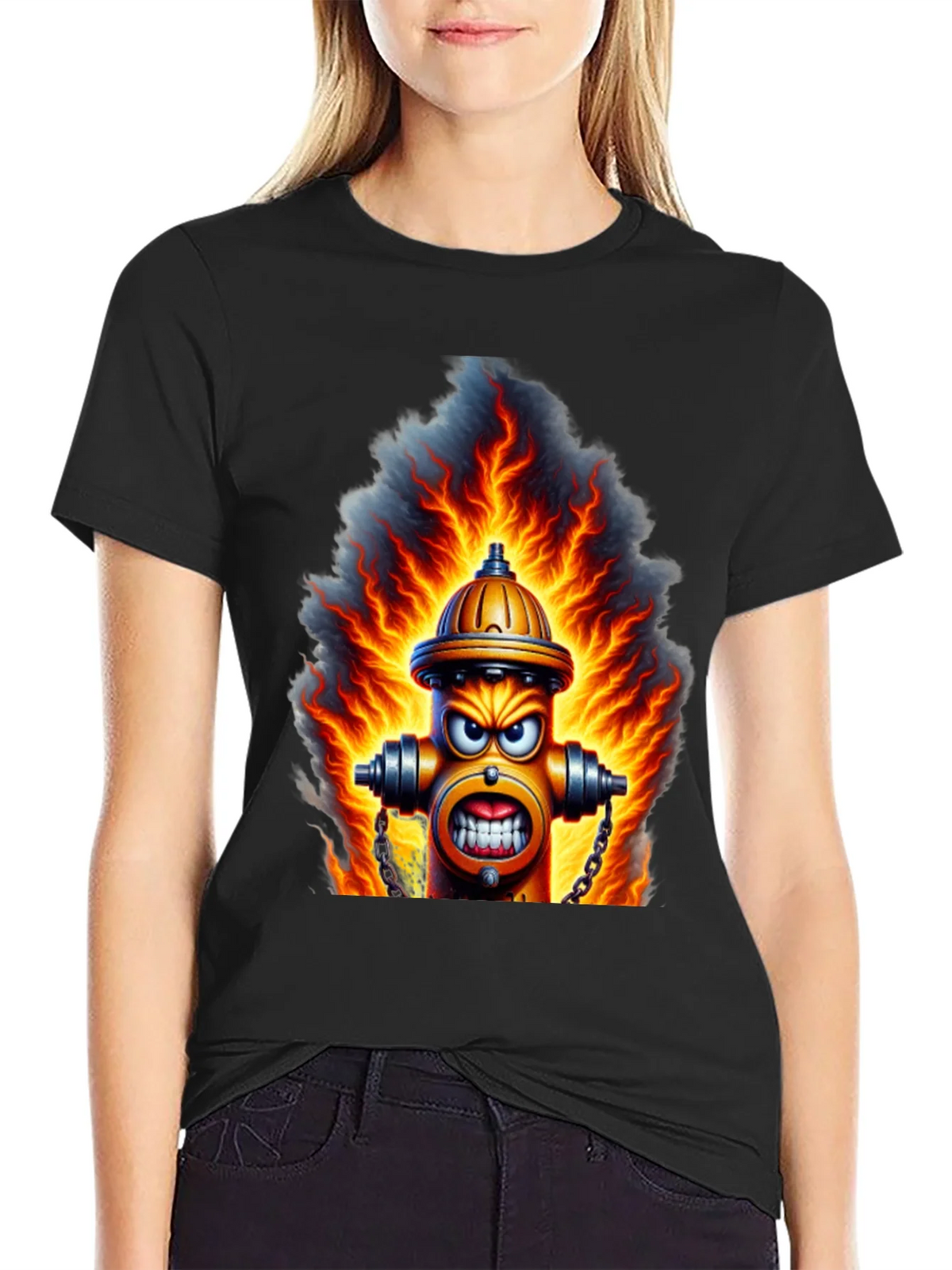 Fiery Hydrant Graphic Tee - Bold Streetwear product image 2