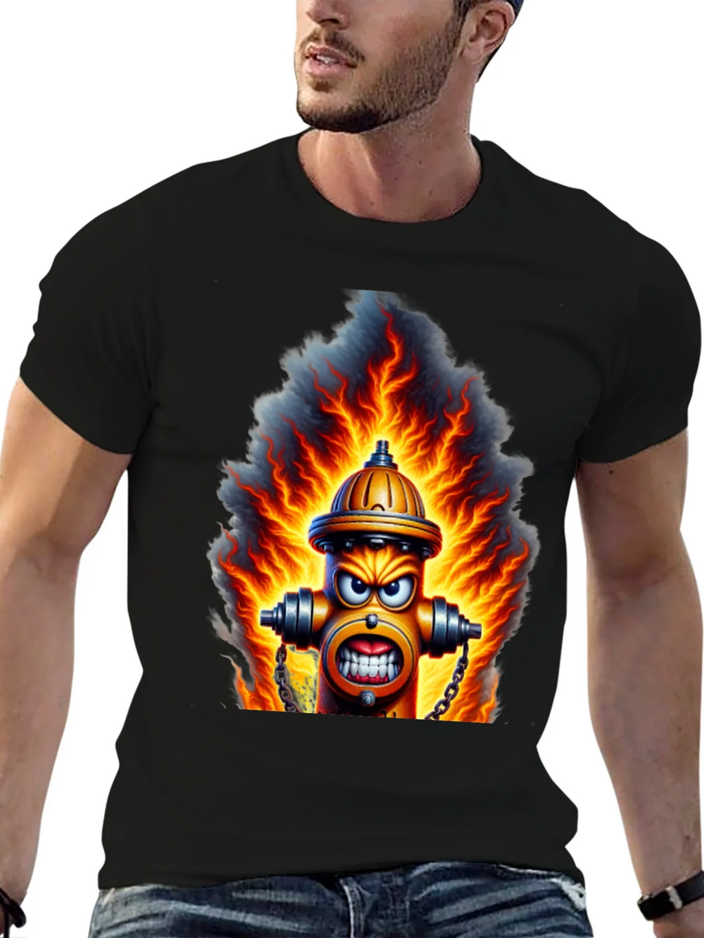 Fiery Hydrant Graphic Tee - Bold Streetwear product image 4