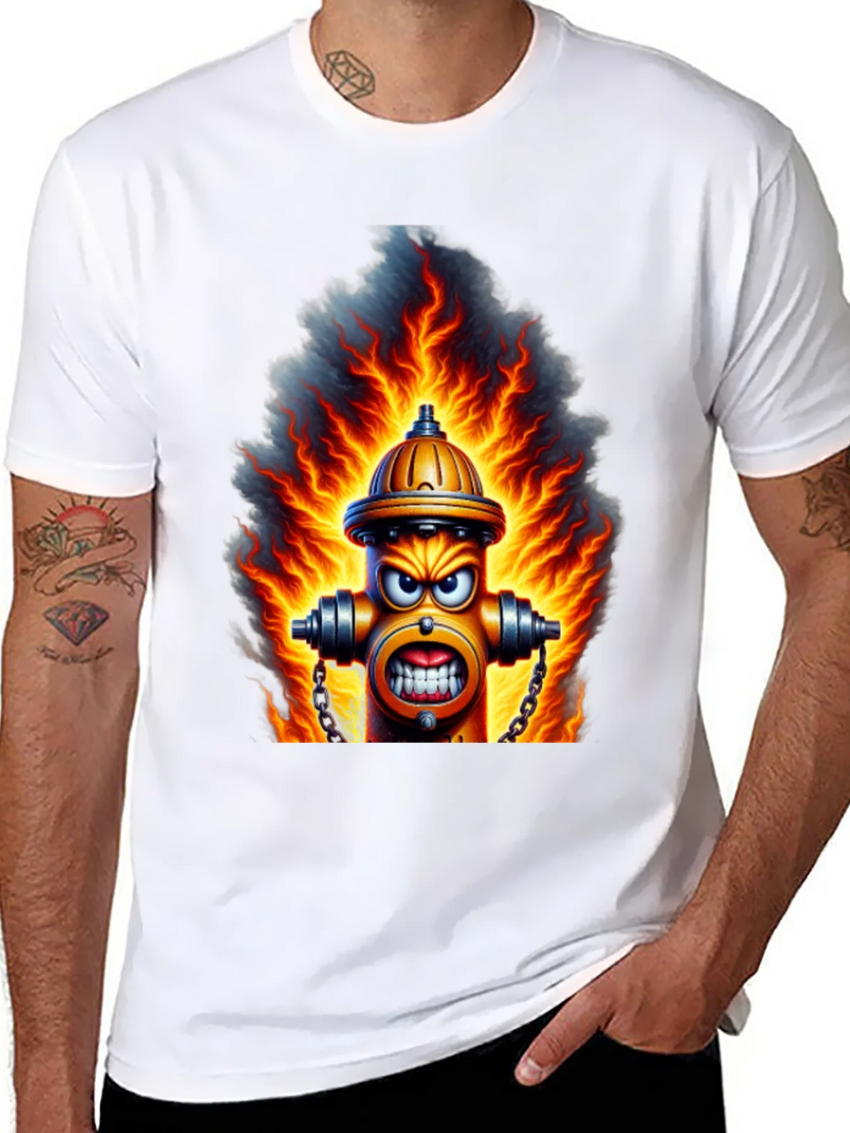 Fiery Hydrant Graphic Tee - Bold Streetwear product image 5