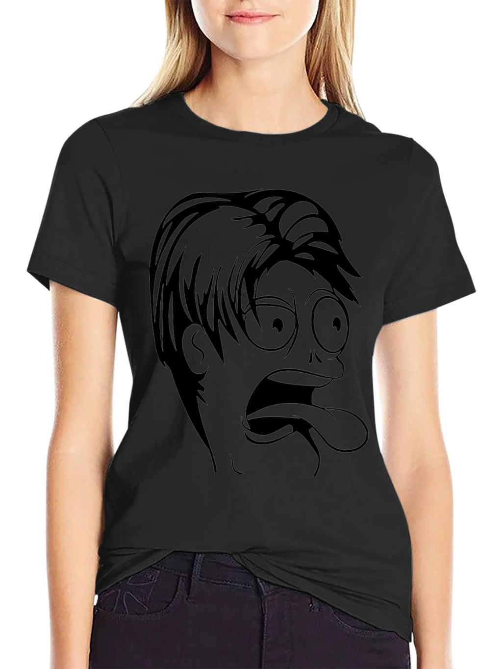 Cartoon Face Tee - Funny Graphic Print Shirt product image 2