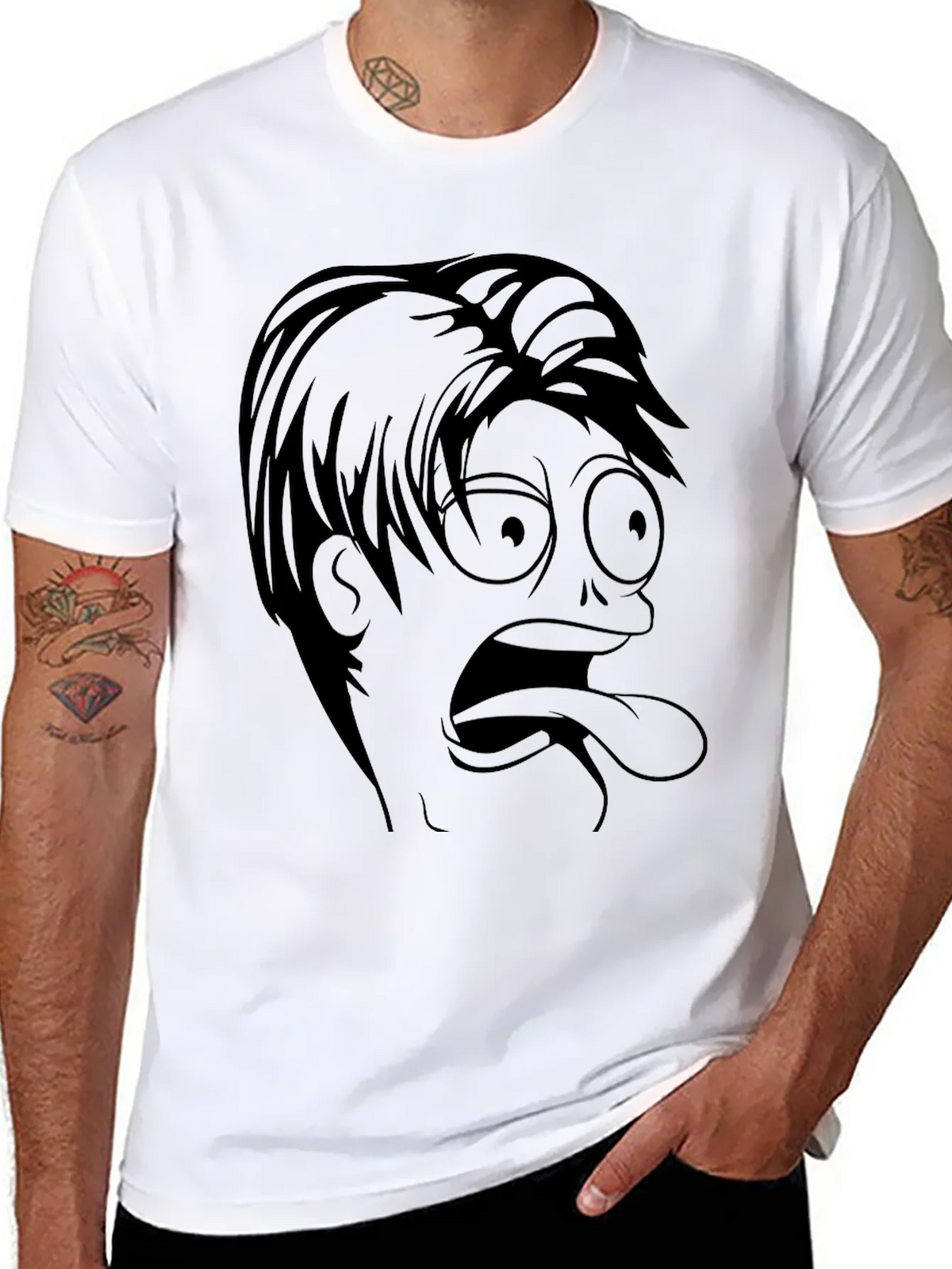 Cartoon Face Tee - Funny Graphic Print Shirt product image 7