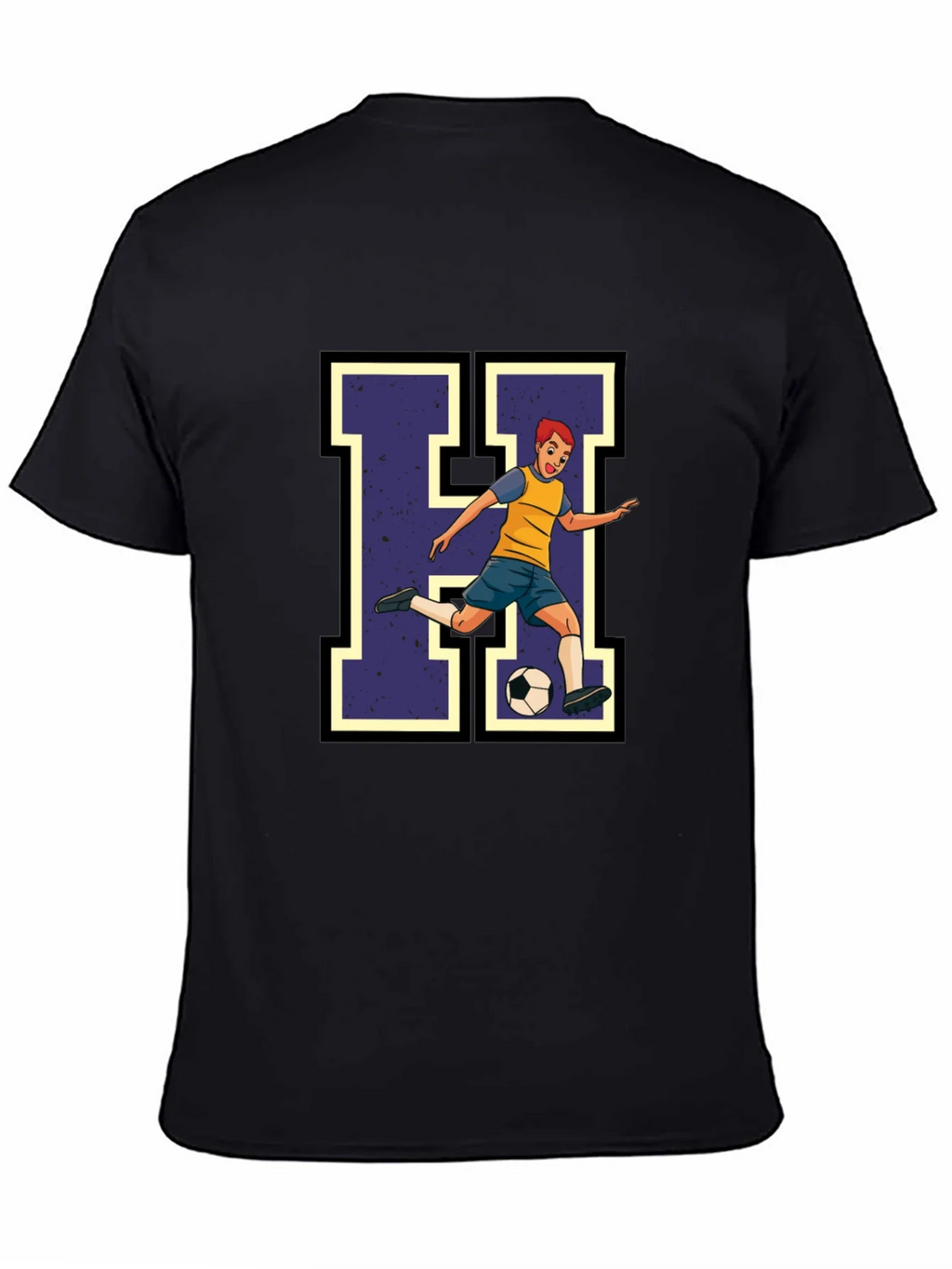 Soccer Player H Graphic Tee - Black product image 4
