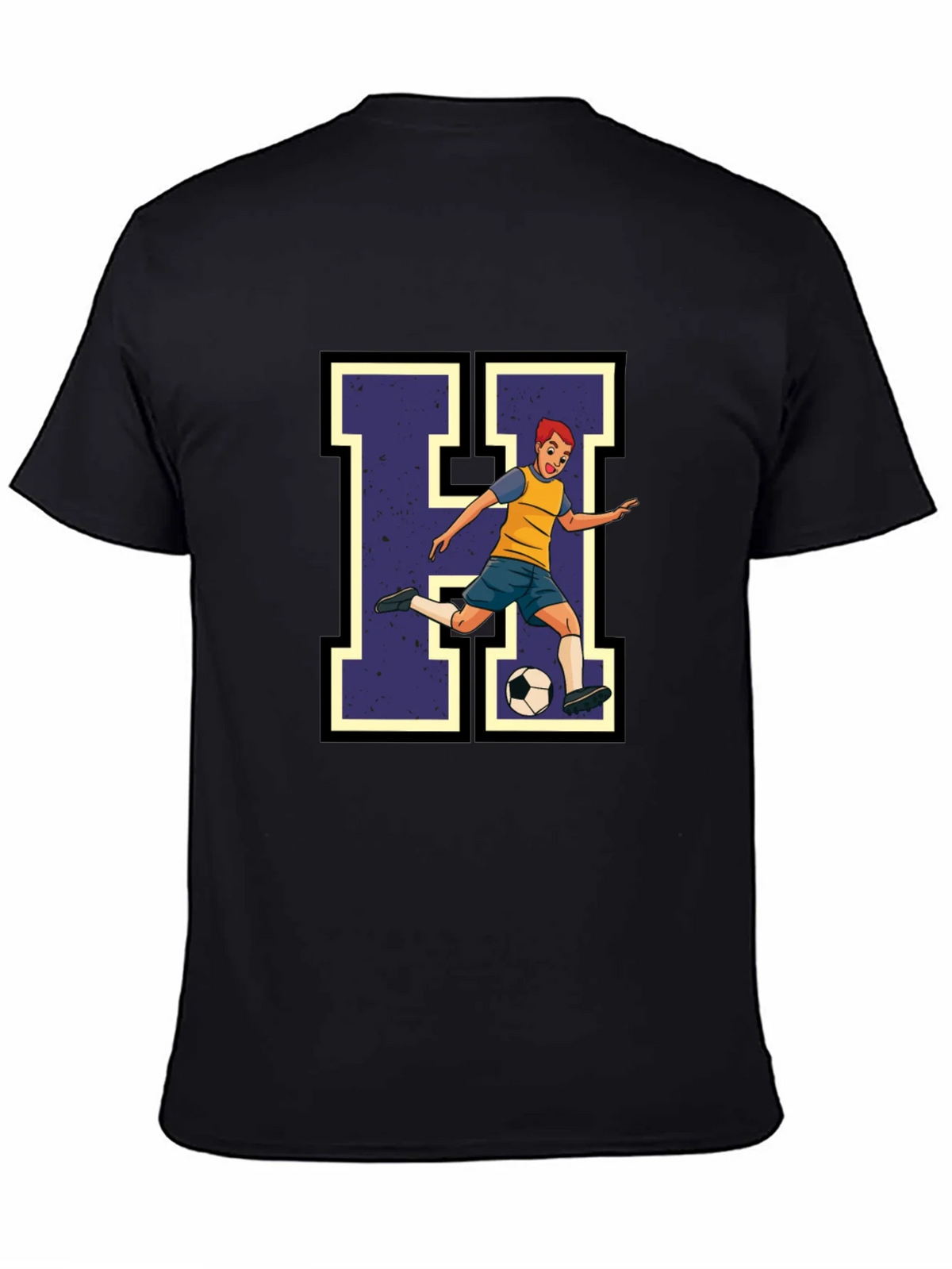 Soccer Player H Graphic Tee - Black product image 4