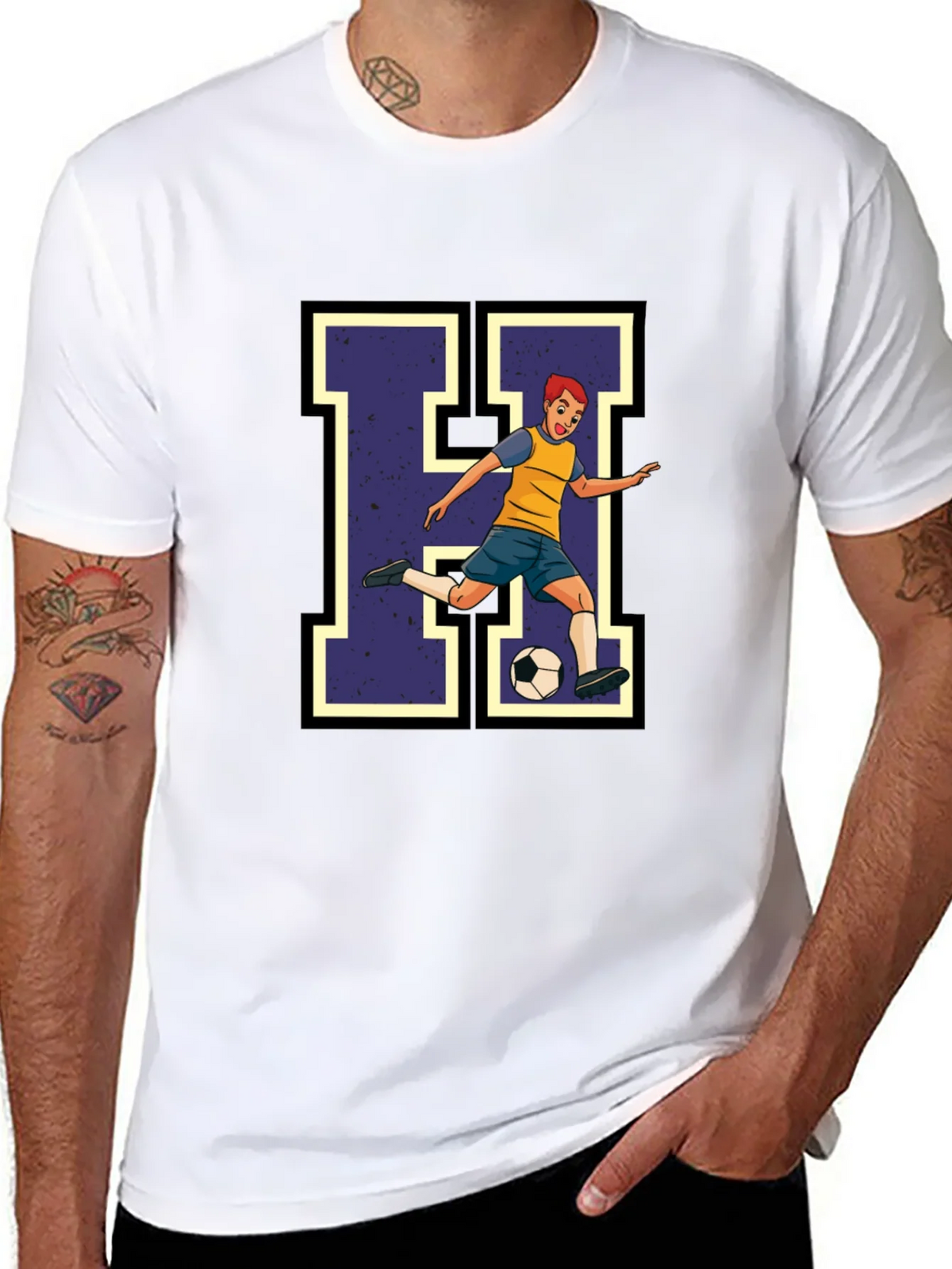 Soccer Player H Graphic Tee - Black product image 7