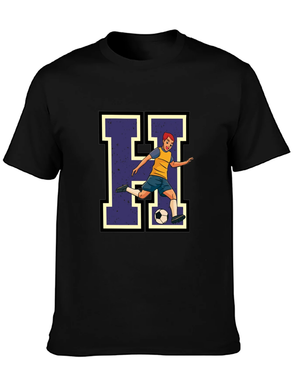 Soccer Player H Graphic Tee - Black product image 3