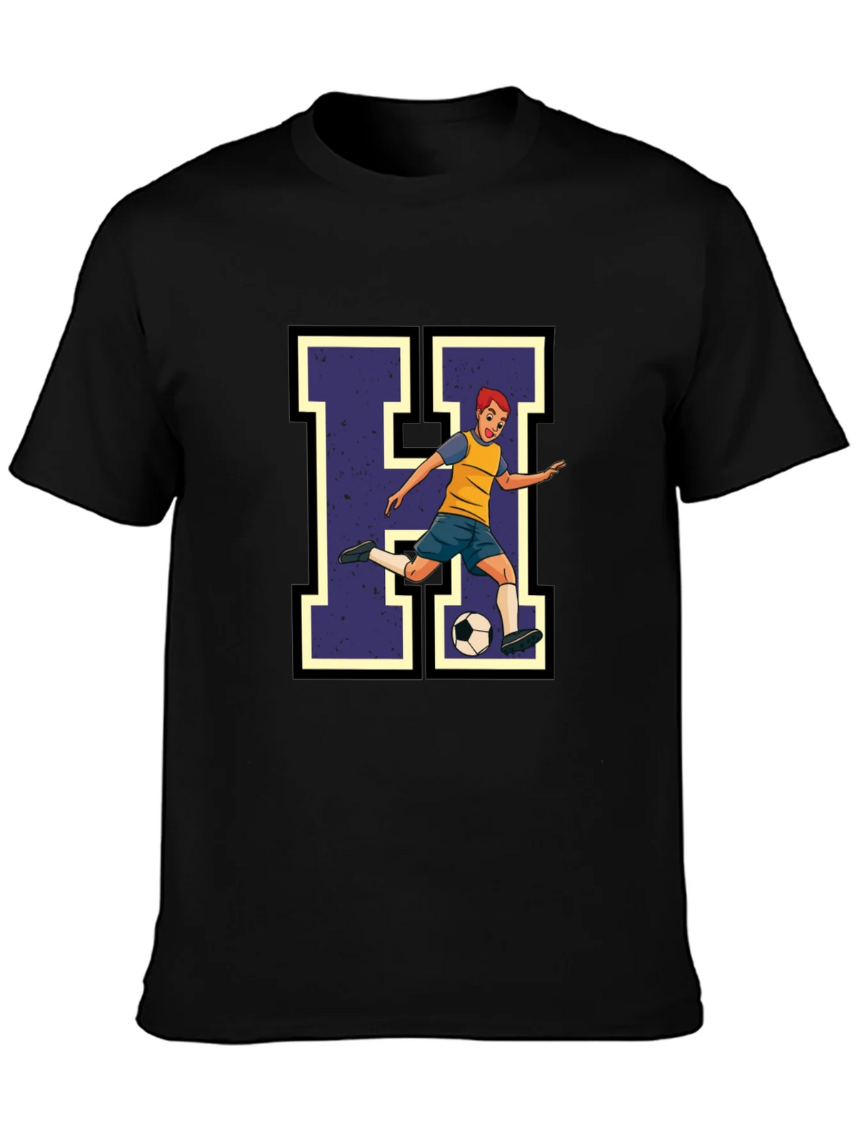 Soccer Player H Graphic Tee - Black product image 3