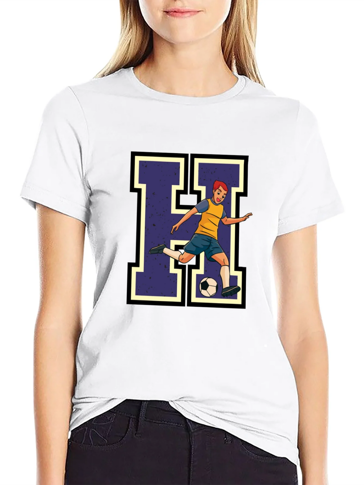 Soccer Player H Graphic Tee - Black product image 8