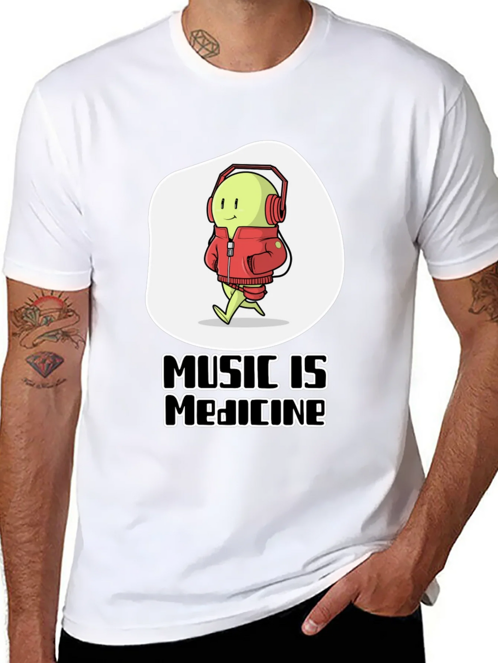 Music is Medicine T-Shirt - Cartoon Character with product image 6