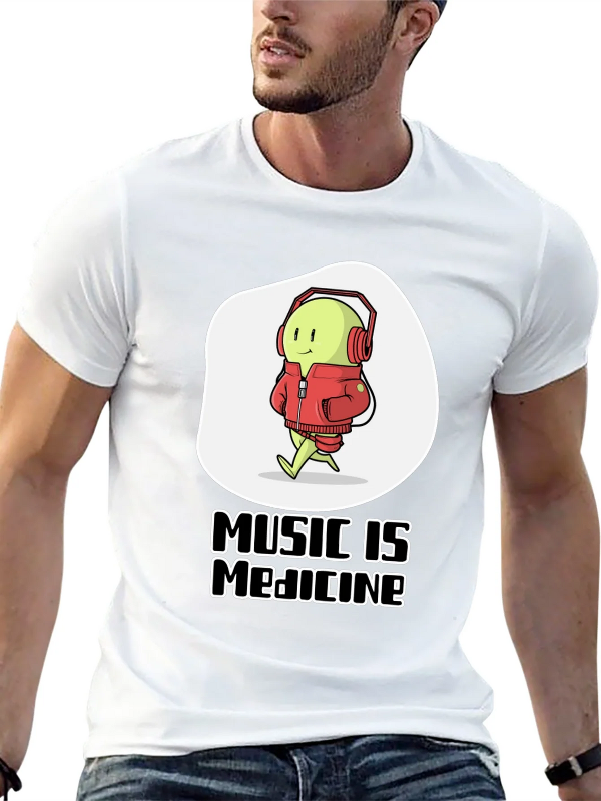 Music is Medicine T-Shirt - Cartoon Character with product image 11