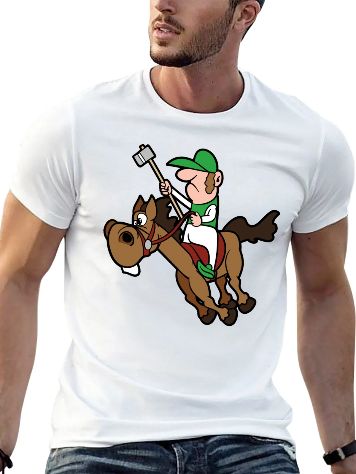 Novelty Cartoon Horse Rider T-Shirt product image 12