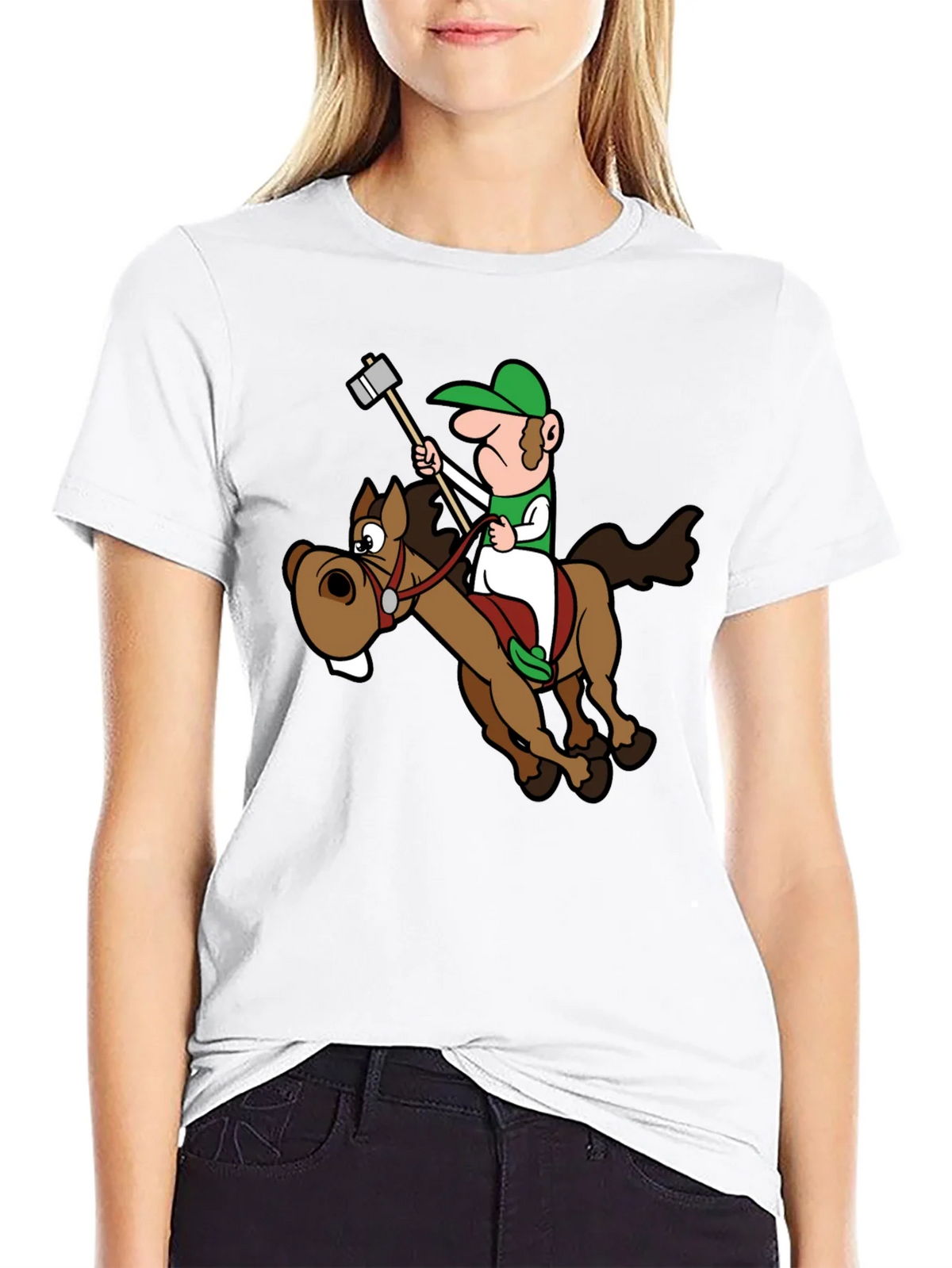 Novelty Cartoon Horse Rider T-Shirt product image 8